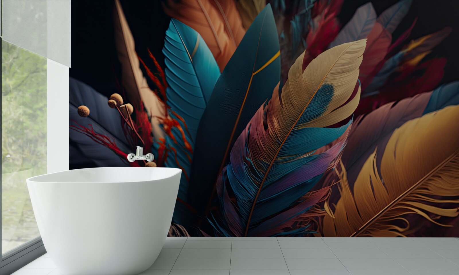 Fotobehang extravagant abstract verenkleed