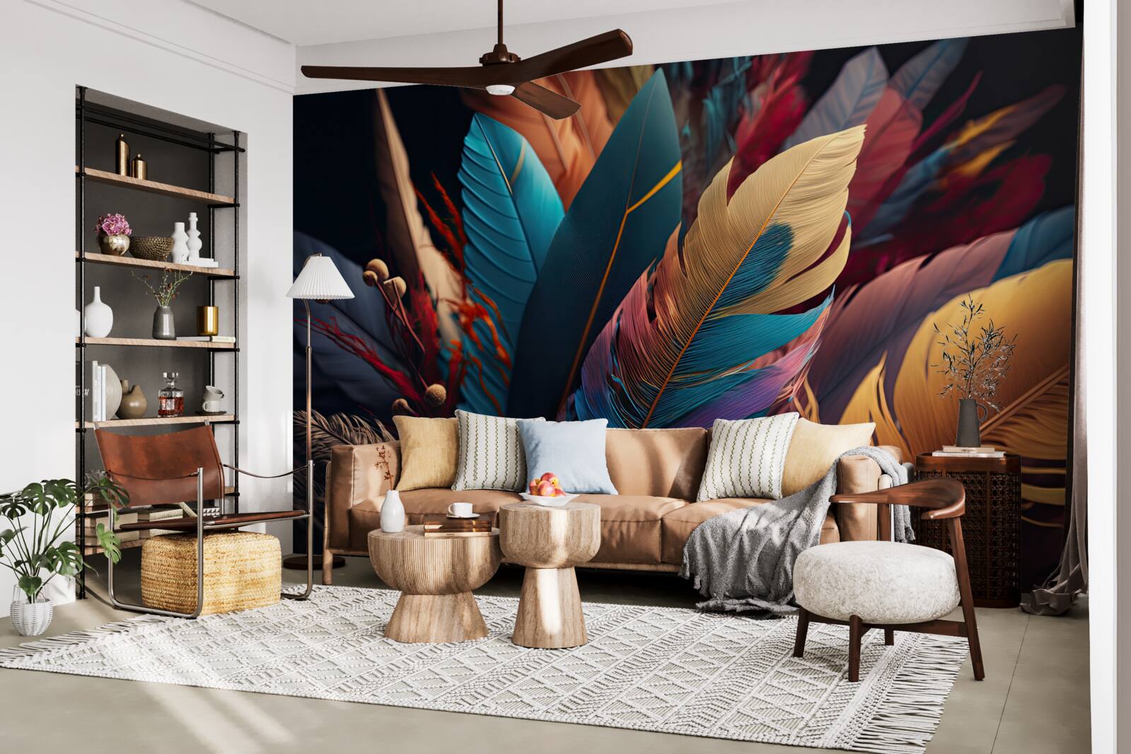 Fotobehang extravagant abstract verenkleed