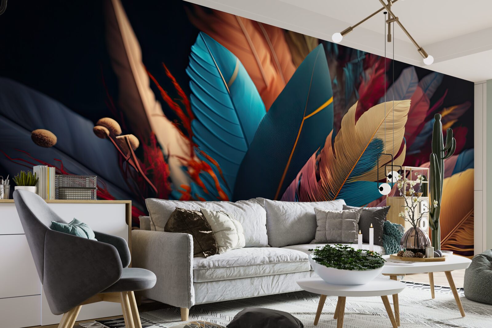 Fotobehang extravagant abstract verenkleed