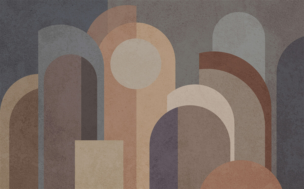 Fotobehang abstract beeld van een herfstbos bij schemering