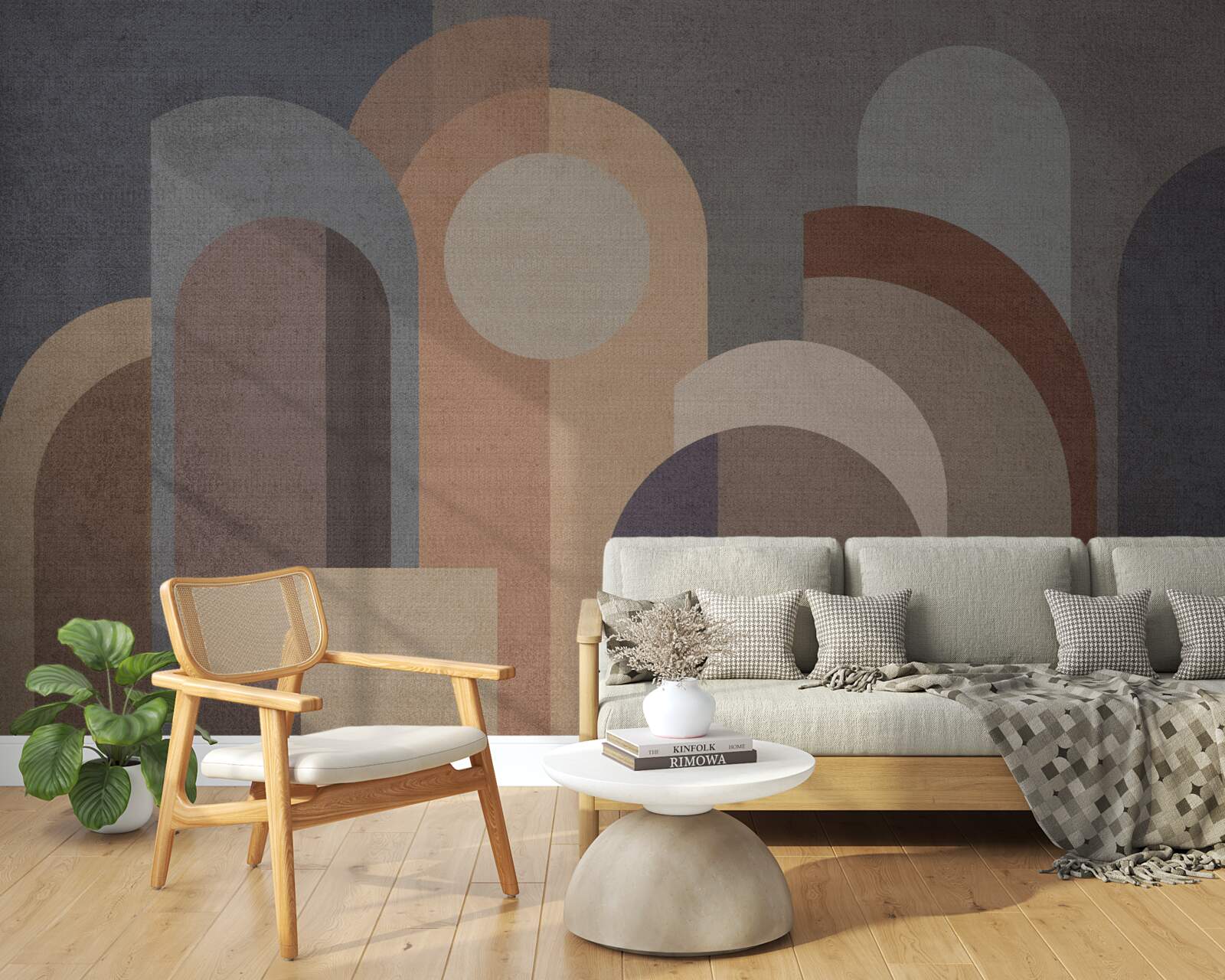 Fotobehang abstract beeld van een herfstbos bij schemering