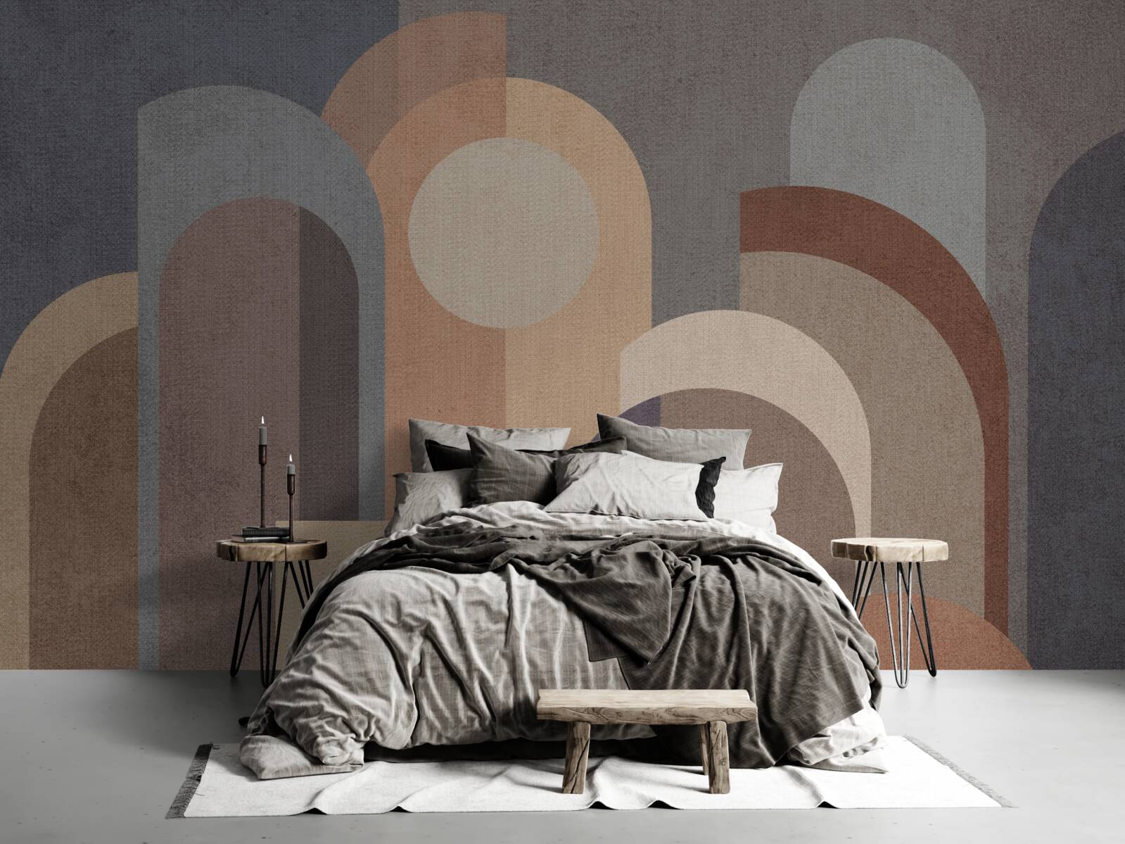 Fotobehang abstract beeld van een herfstbos bij schemering