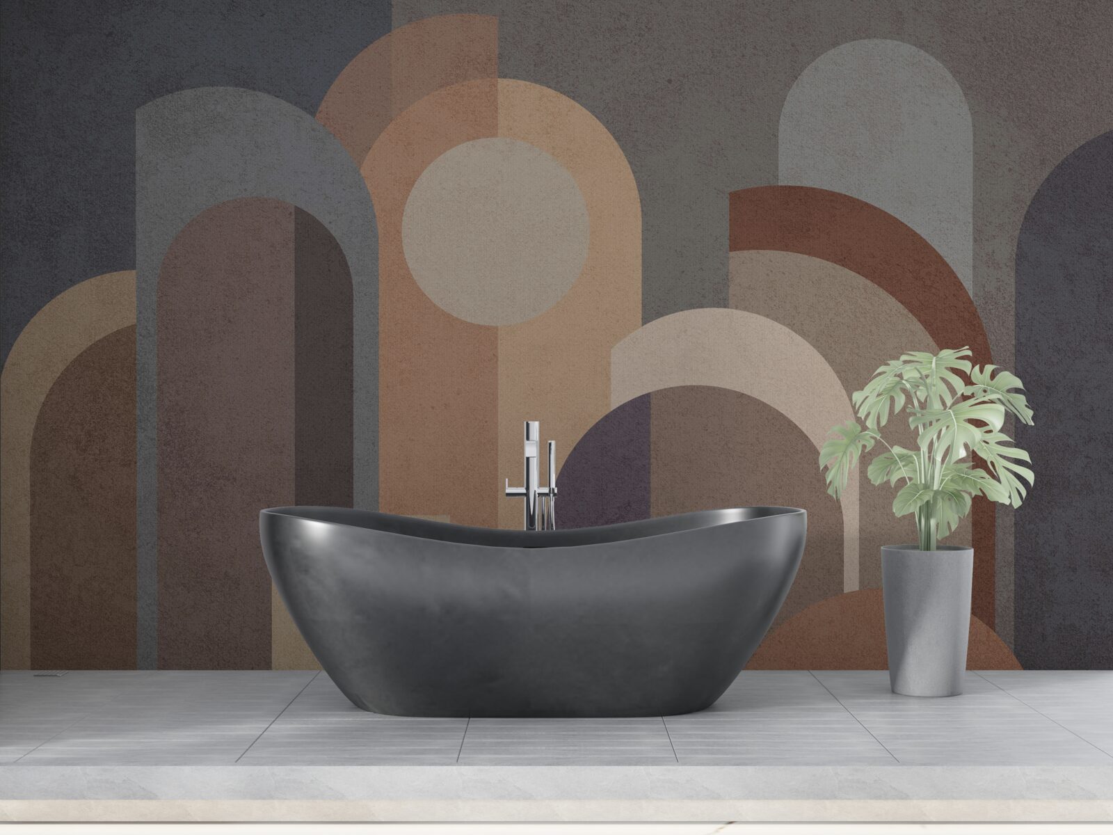 Fotobehang abstract beeld van een herfstbos bij schemering