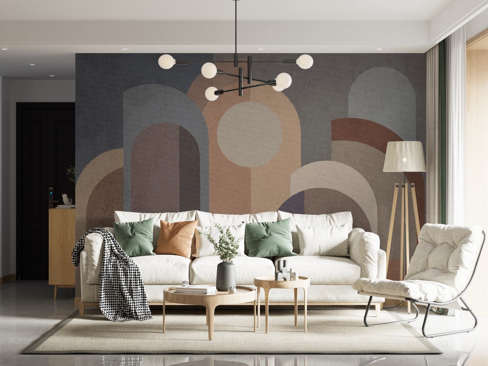 Fotobehang abstract beeld van een herfstbos bij schemering