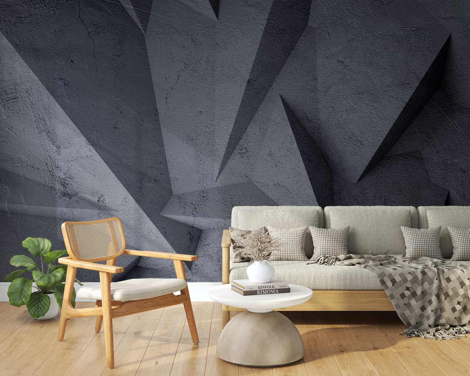 Fotobehang beelden van betonsteen