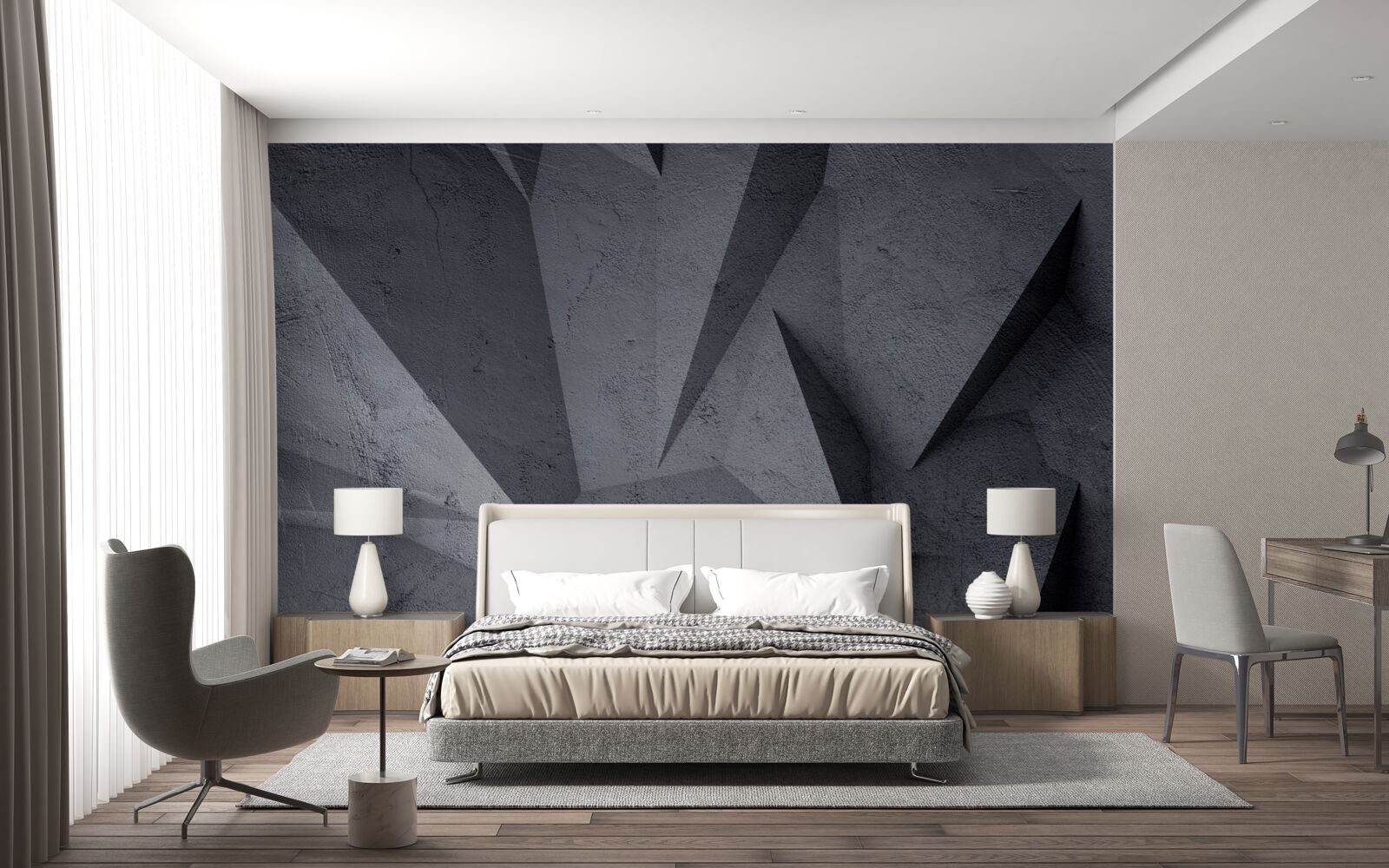 Fotobehang beelden van betonsteen