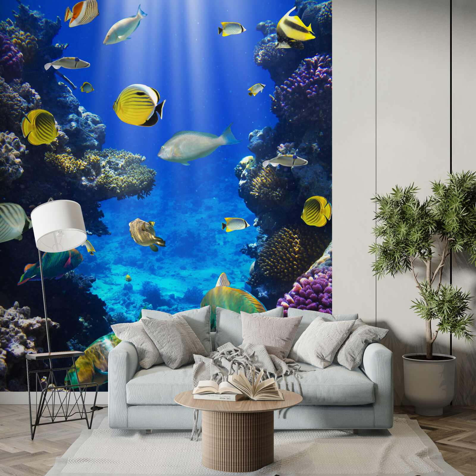 Fotobehang vissen in de koraalriffen van de oceaan