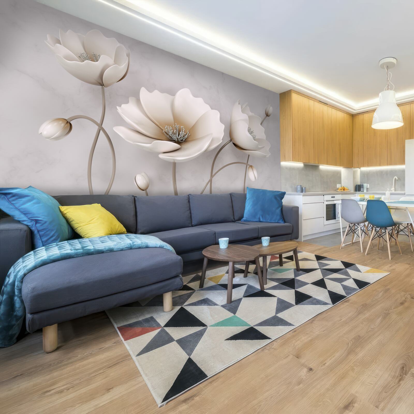 Fotobehang mooie sneeuwwitte bloemen