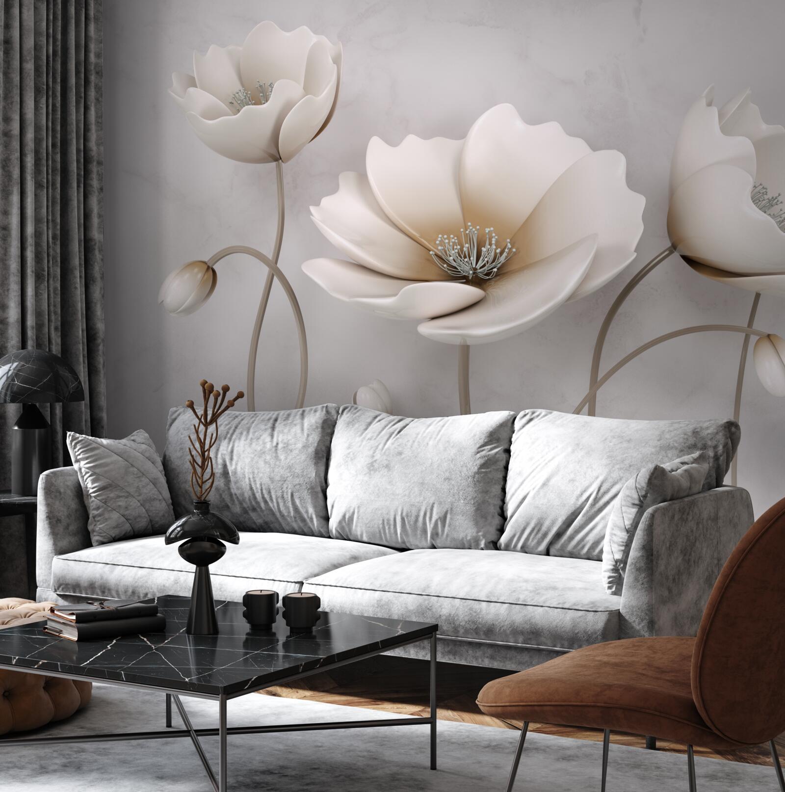 Fotobehang mooie sneeuwwitte bloemen