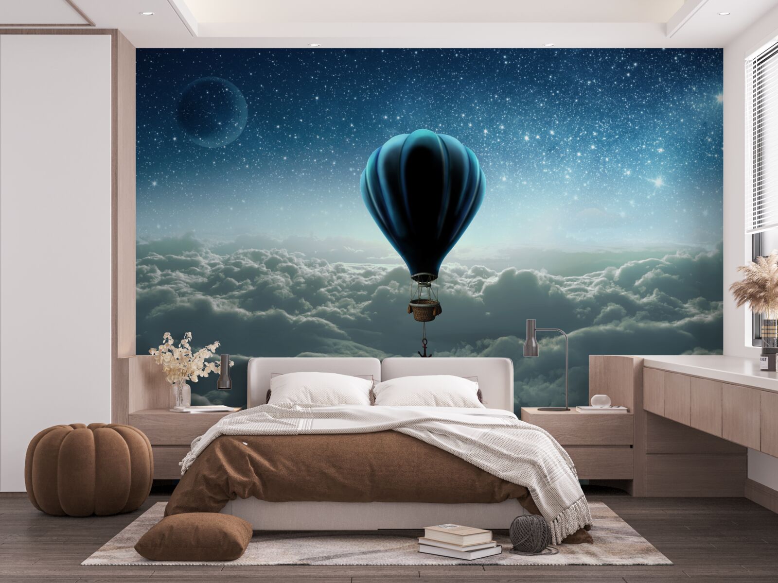 Fotobehang hemelkoepel met sterren op een ballon