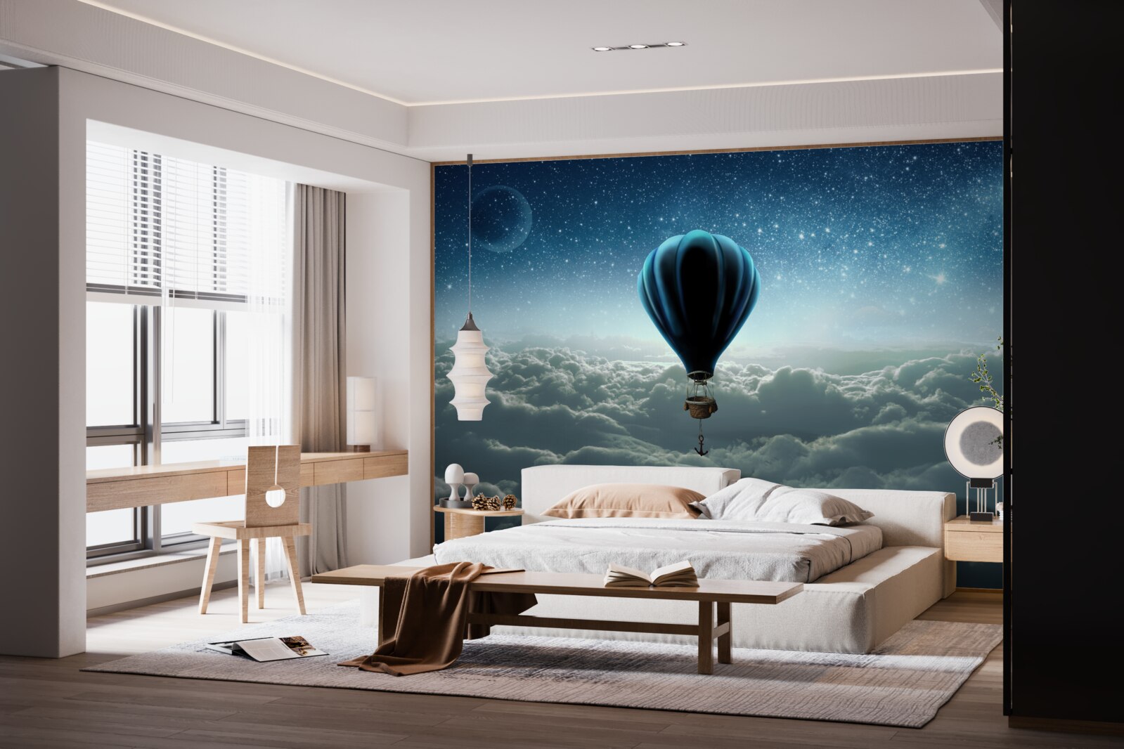 Fotobehang hemelkoepel met sterren op een ballon