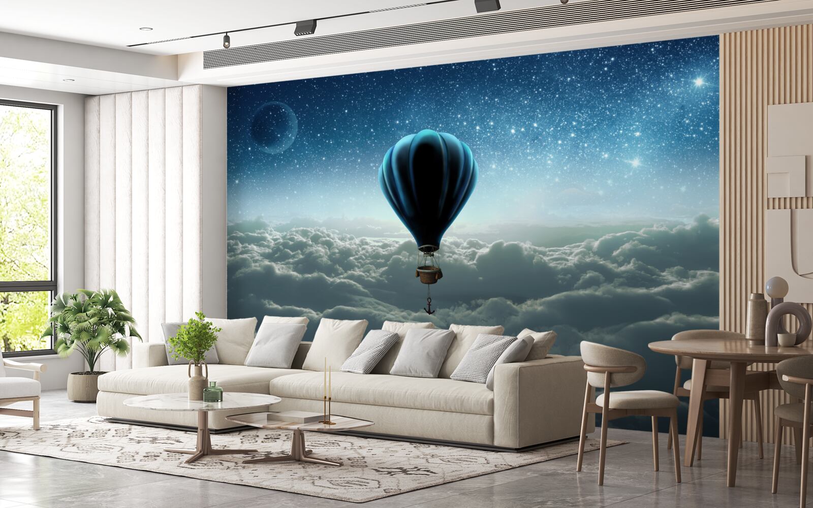 Fotobehang hemelkoepel met sterren op een ballon