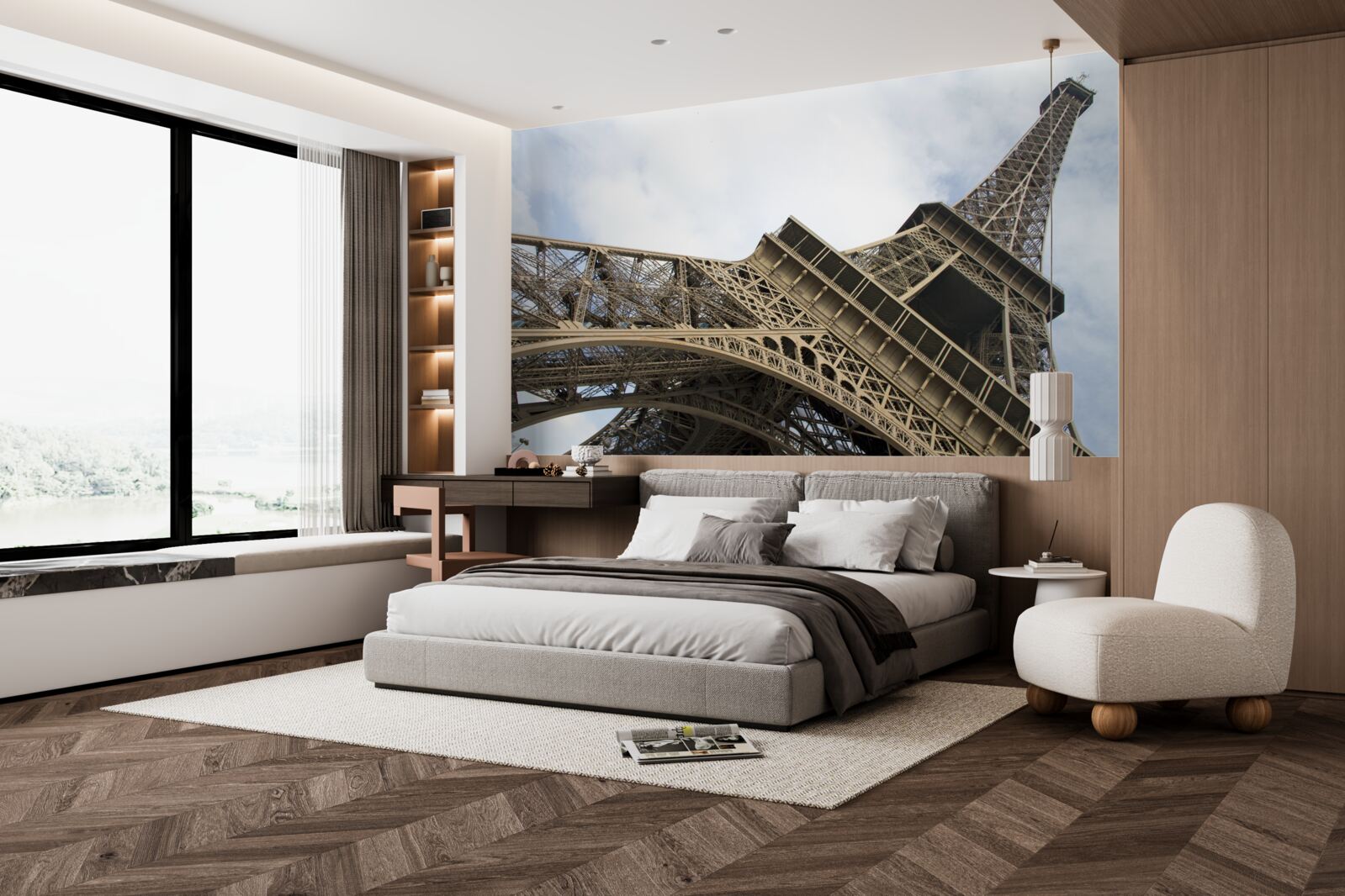 Fotobehang kijken naar de eiffeltoren