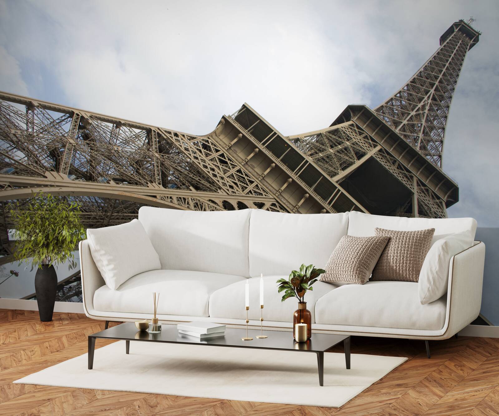 Fotobehang kijken naar de eiffeltoren