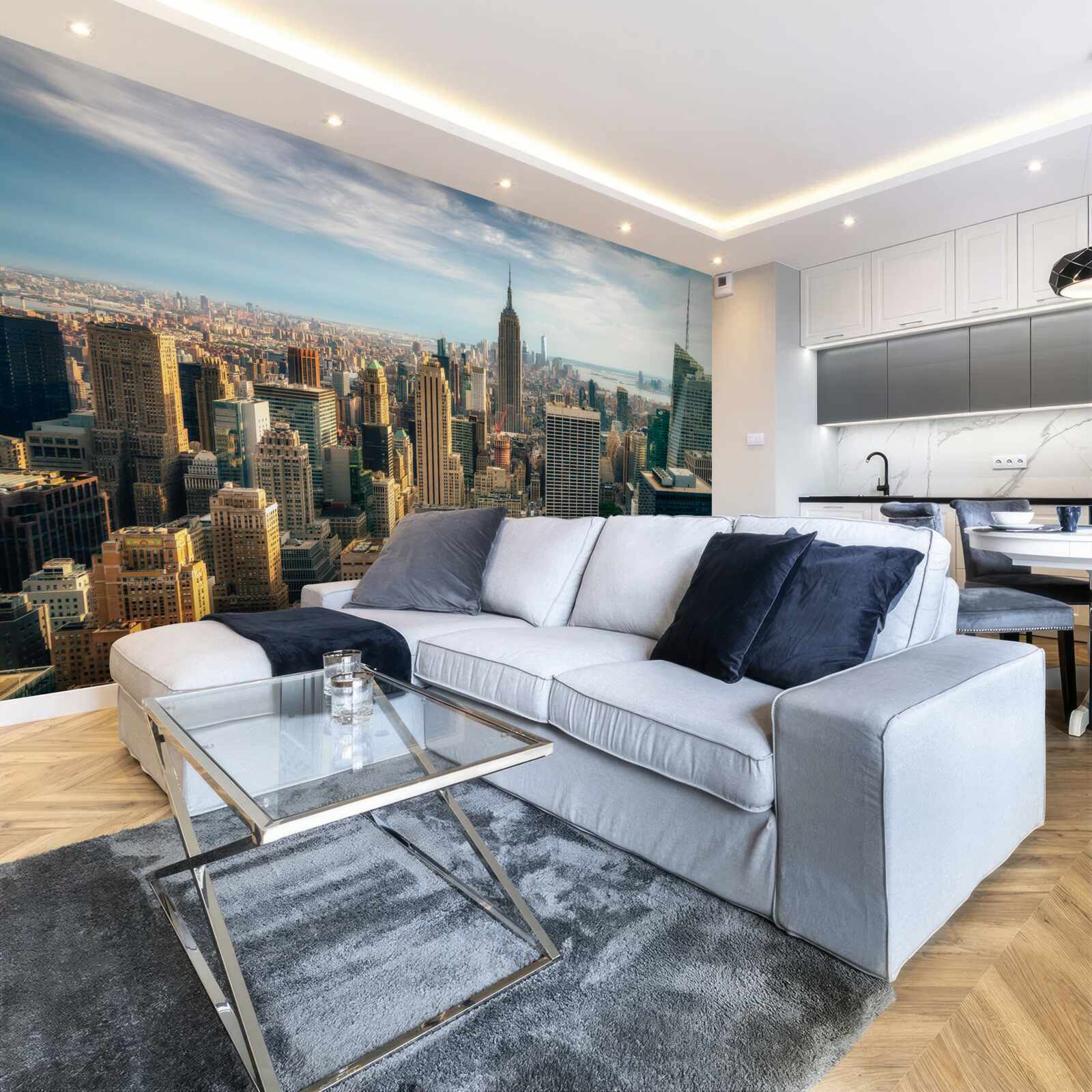 Fotobehang de bouw van de empire state is in volle gang