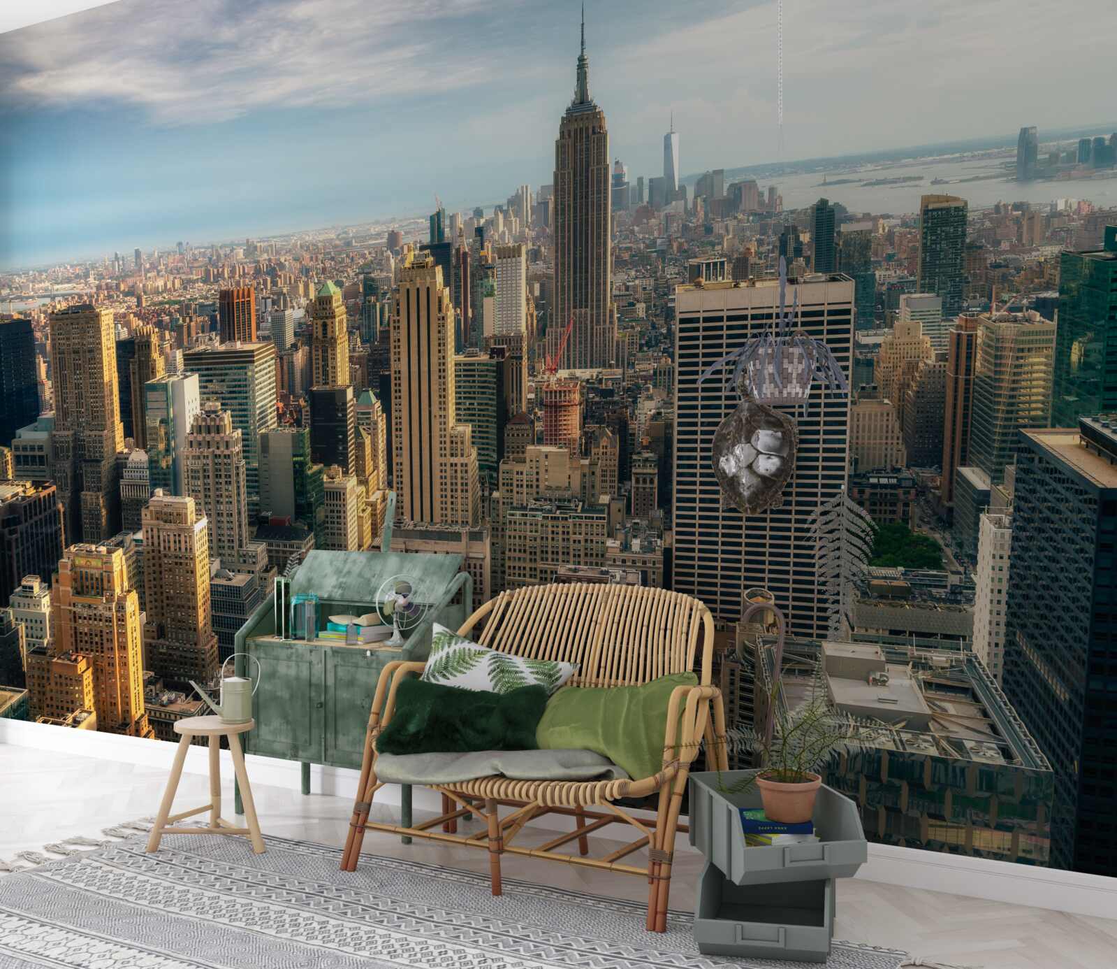 Fotobehang de bouw van de empire state is in volle gang