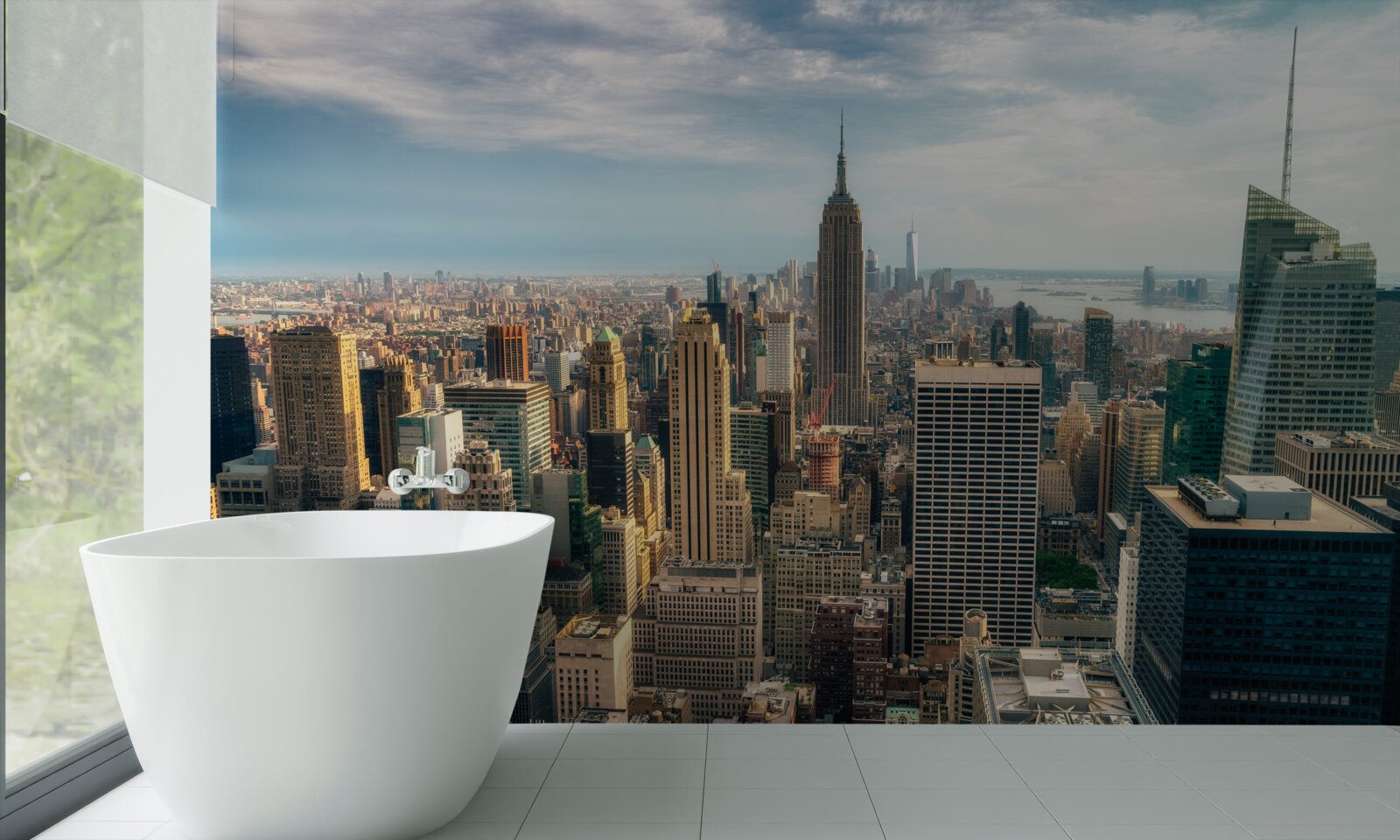 Fotobehang de bouw van de empire state is in volle gang