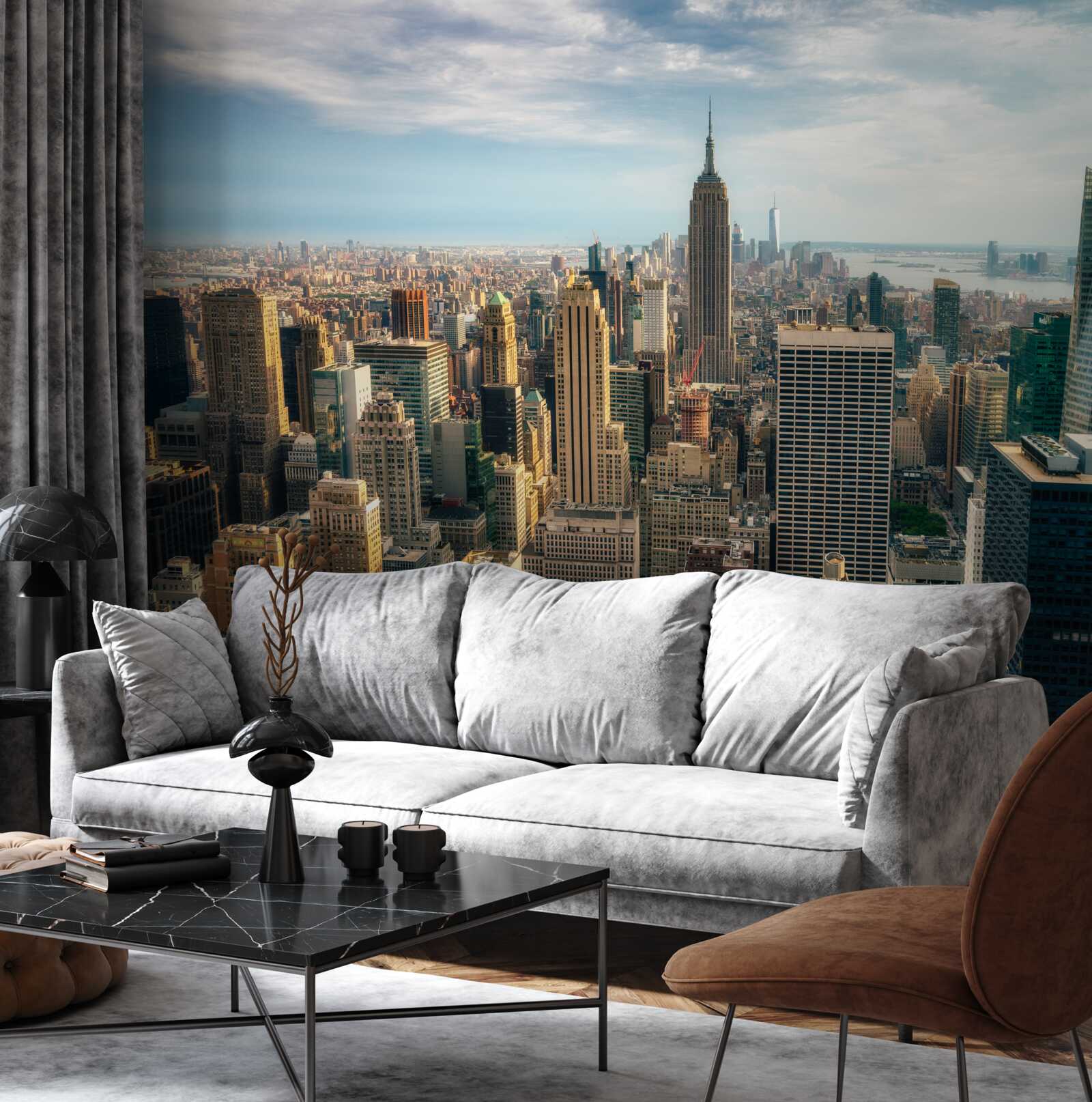 Fotobehang de bouw van de empire state is in volle gang