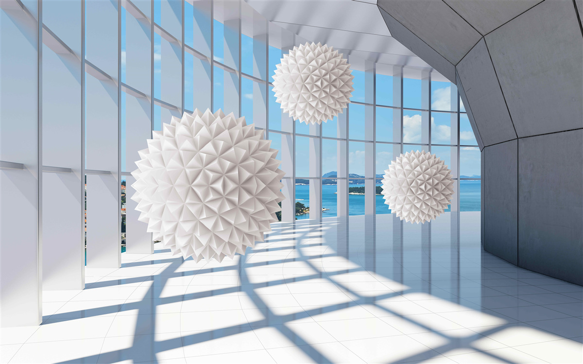 Fotobehang naaldbolletjes in de visuele doorgang