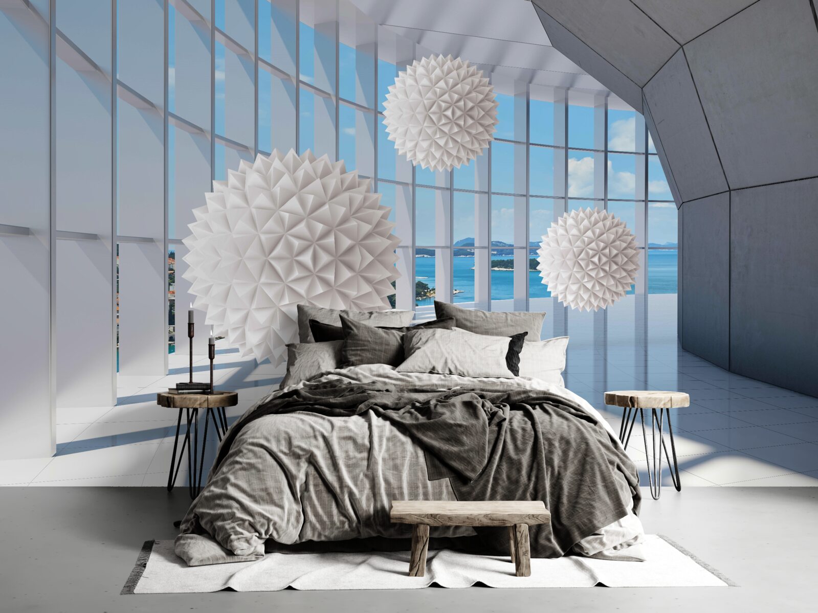 Fotobehang naaldbolletjes in de visuele doorgang