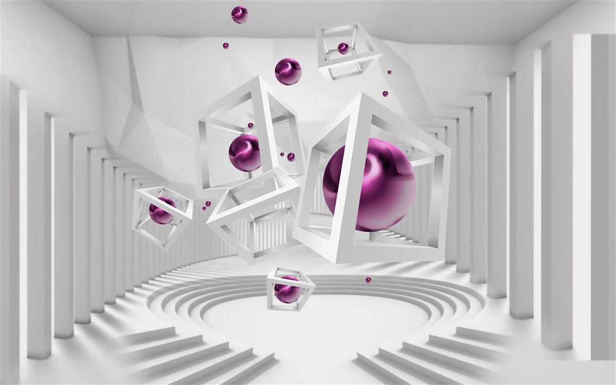 Fotobehang geometrische vormen en trappen in het concept van abstractie