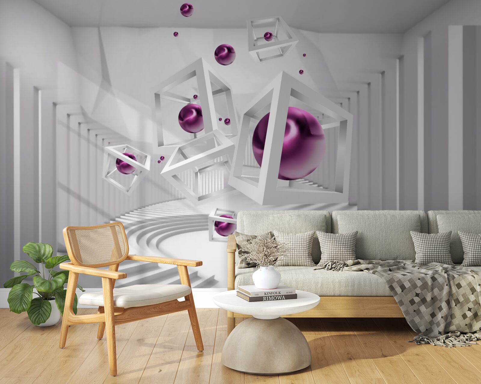 Fotobehang geometrische vormen en trappen in het concept van abstractie