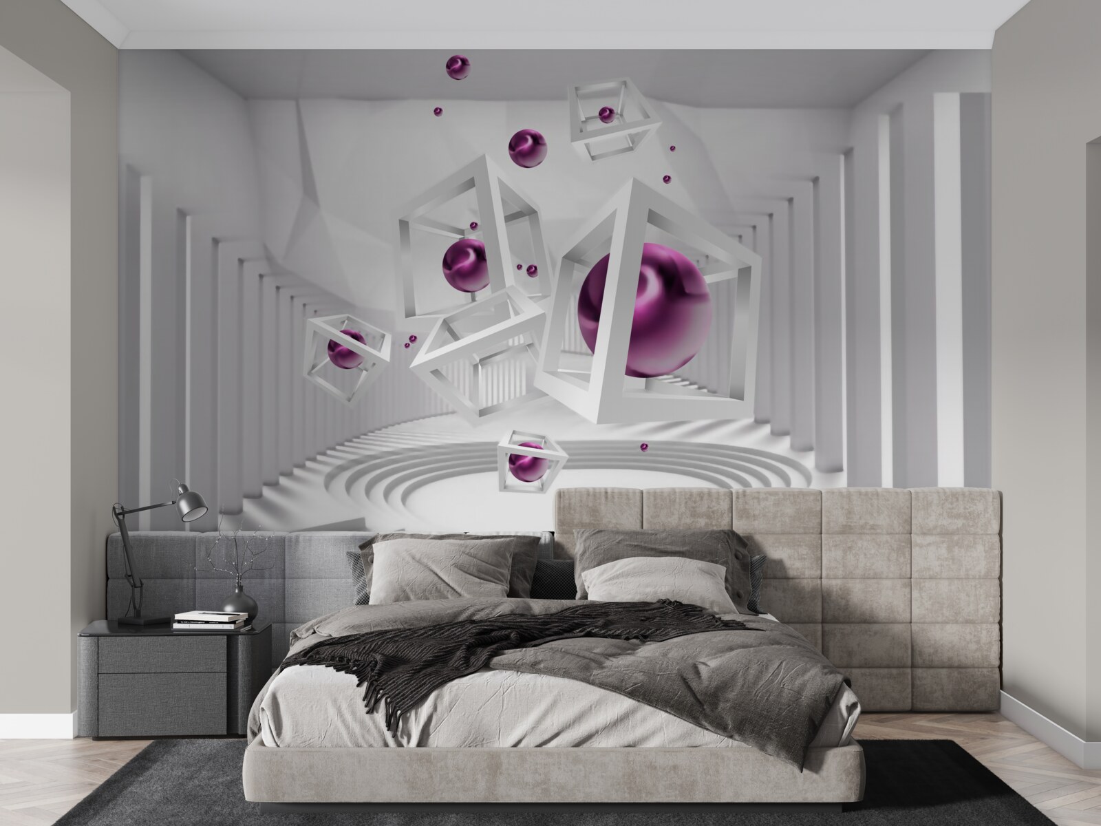 Fotobehang geometrische vormen en trappen in het concept van abstractie