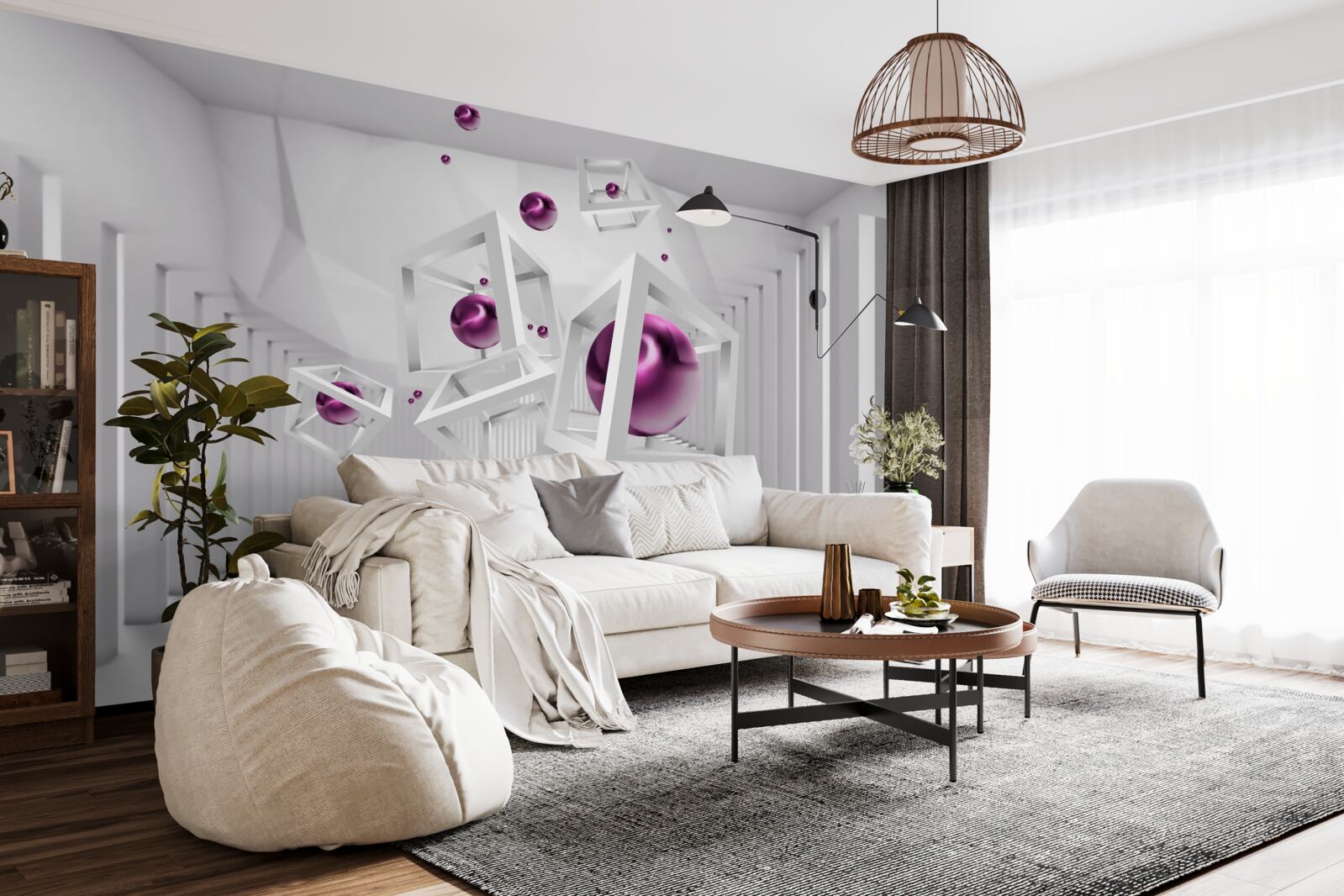 Fotobehang geometrische vormen en trappen in het concept van abstractie