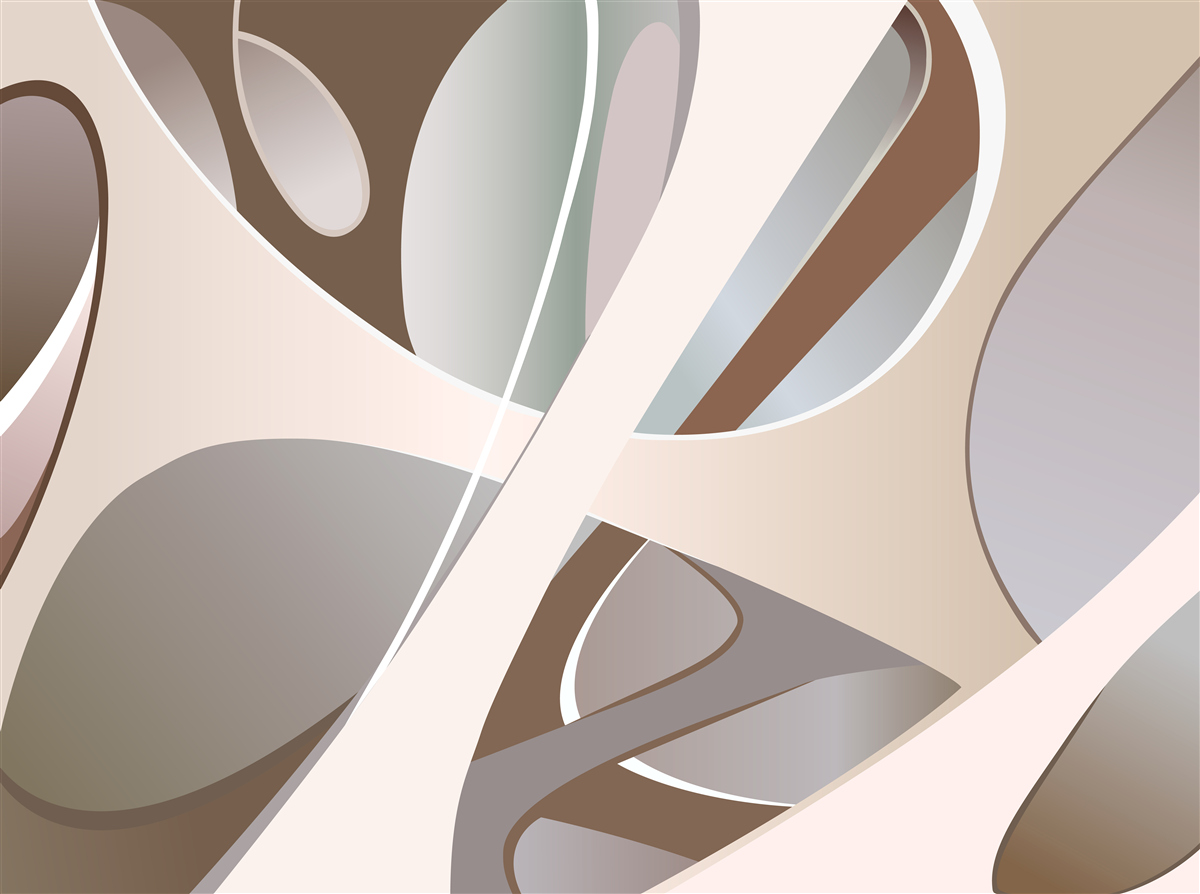 Fotobehang abstracte rondingen in beige