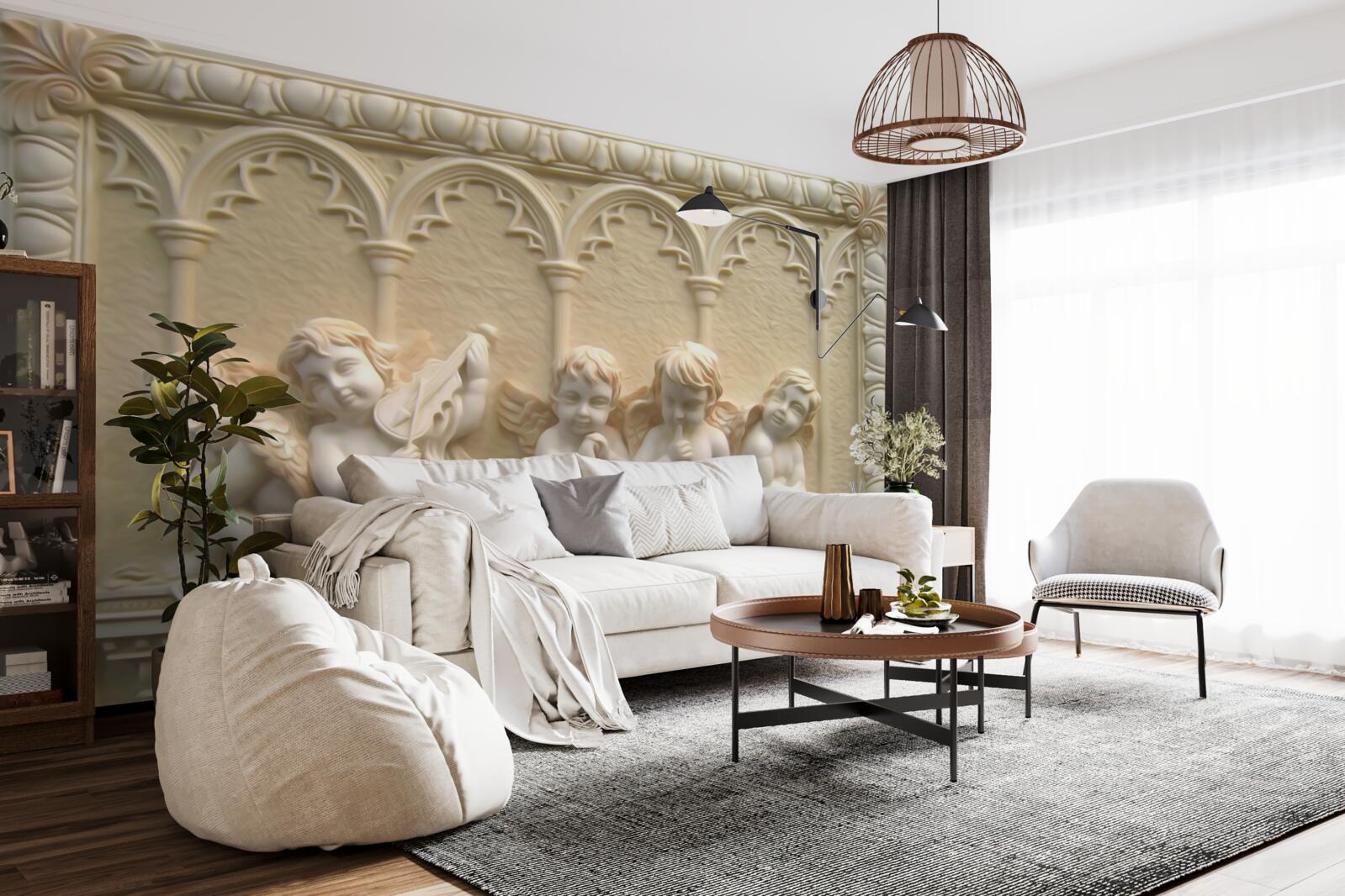 Fotobehang serafijnen rusten op de veranda