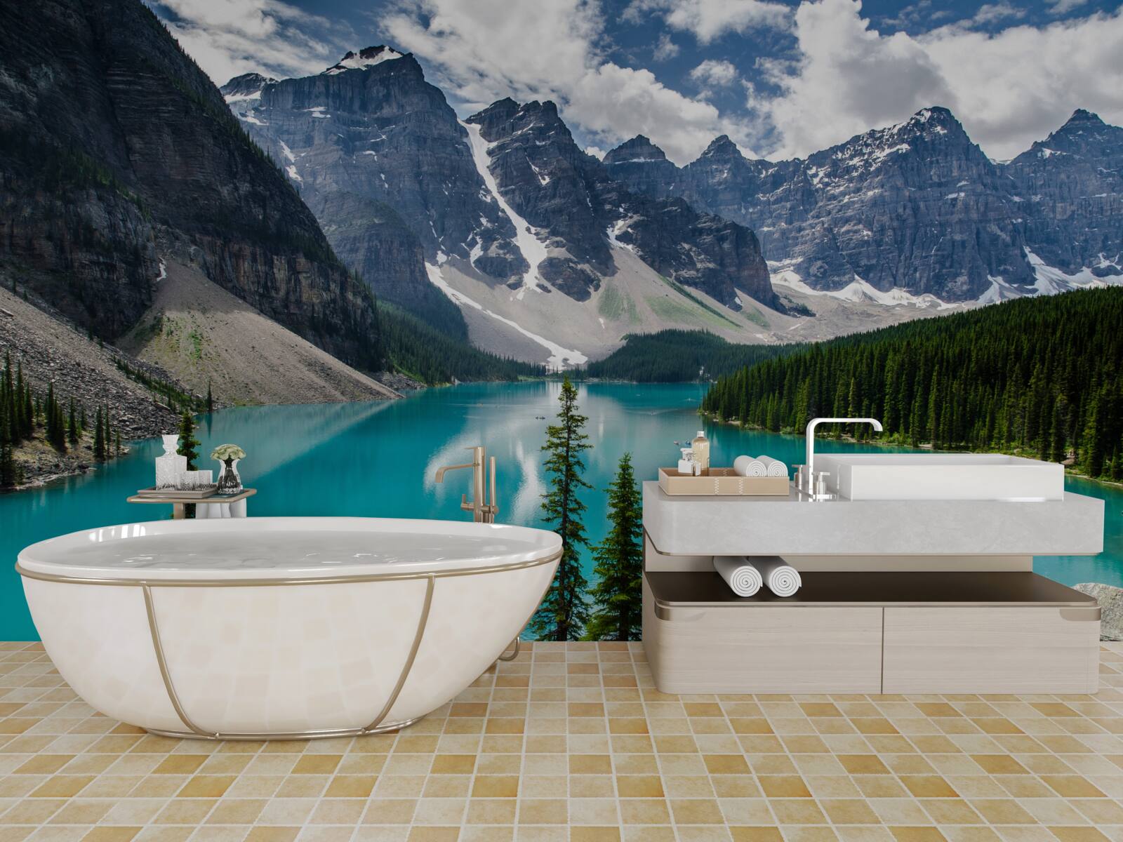 Fotobehang het blauw van bergstromen