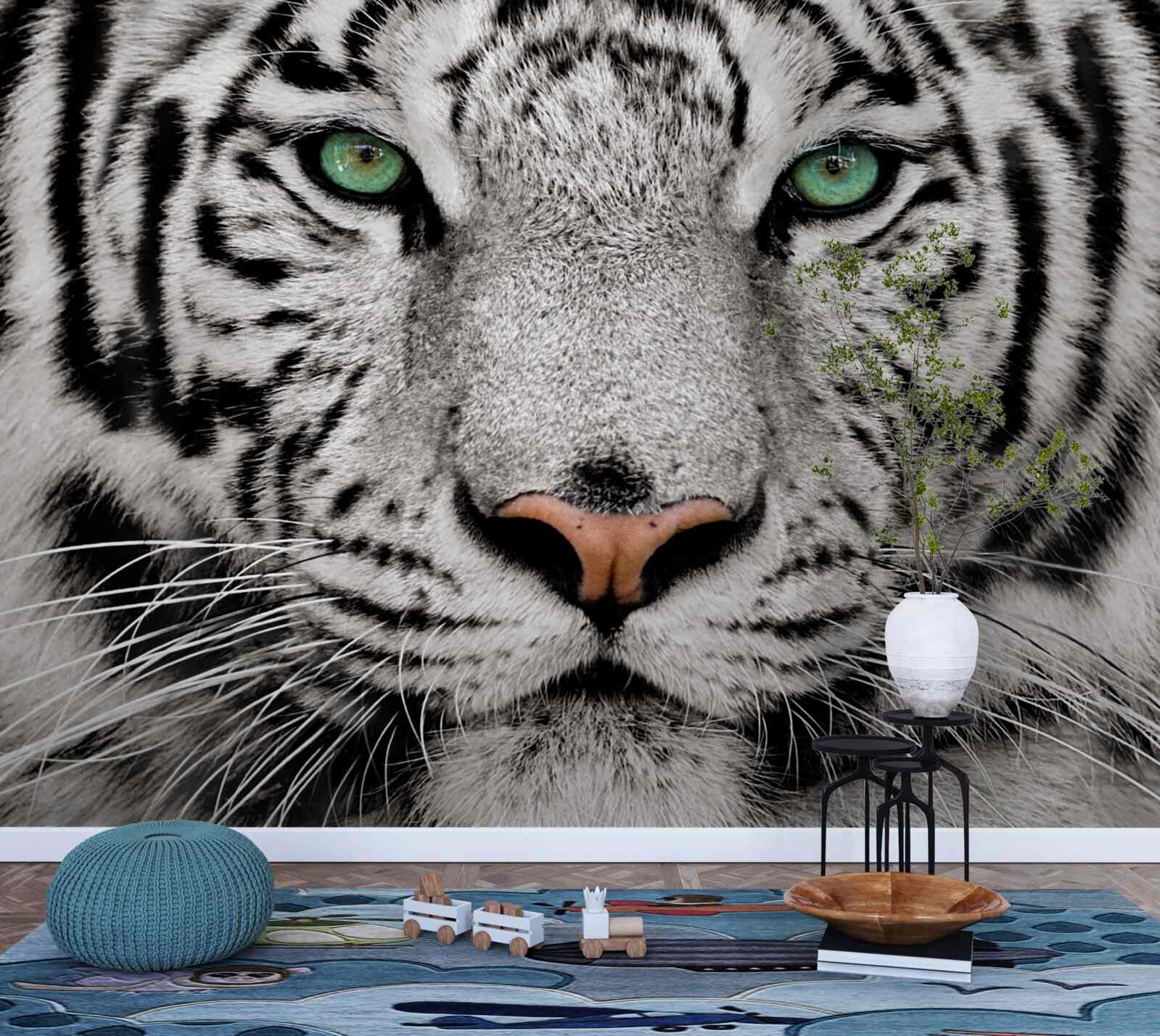 Fotobehang afbeelding van een witte tijger