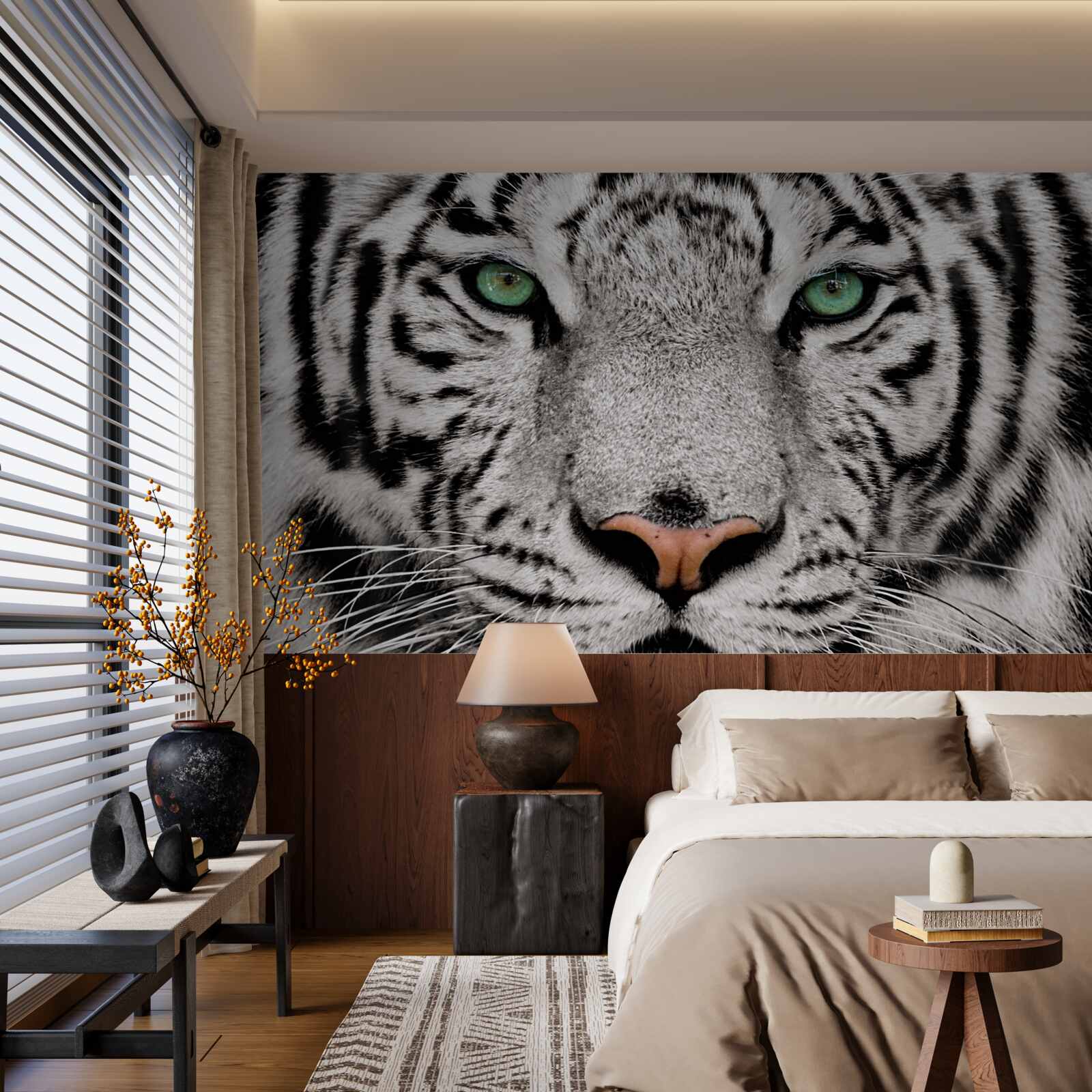 Fotobehang afbeelding van een witte tijger