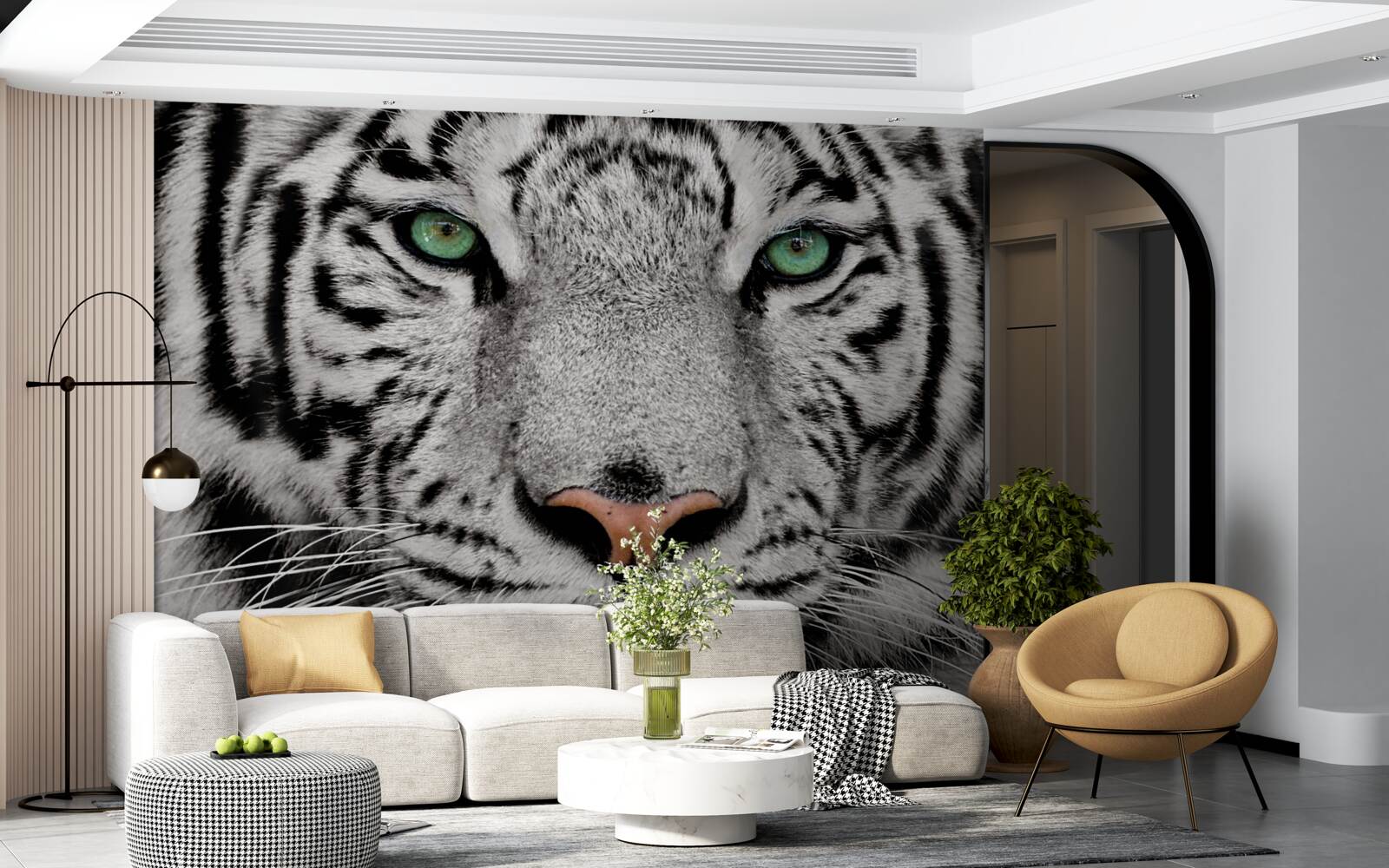 Fotobehang afbeelding van een witte tijger