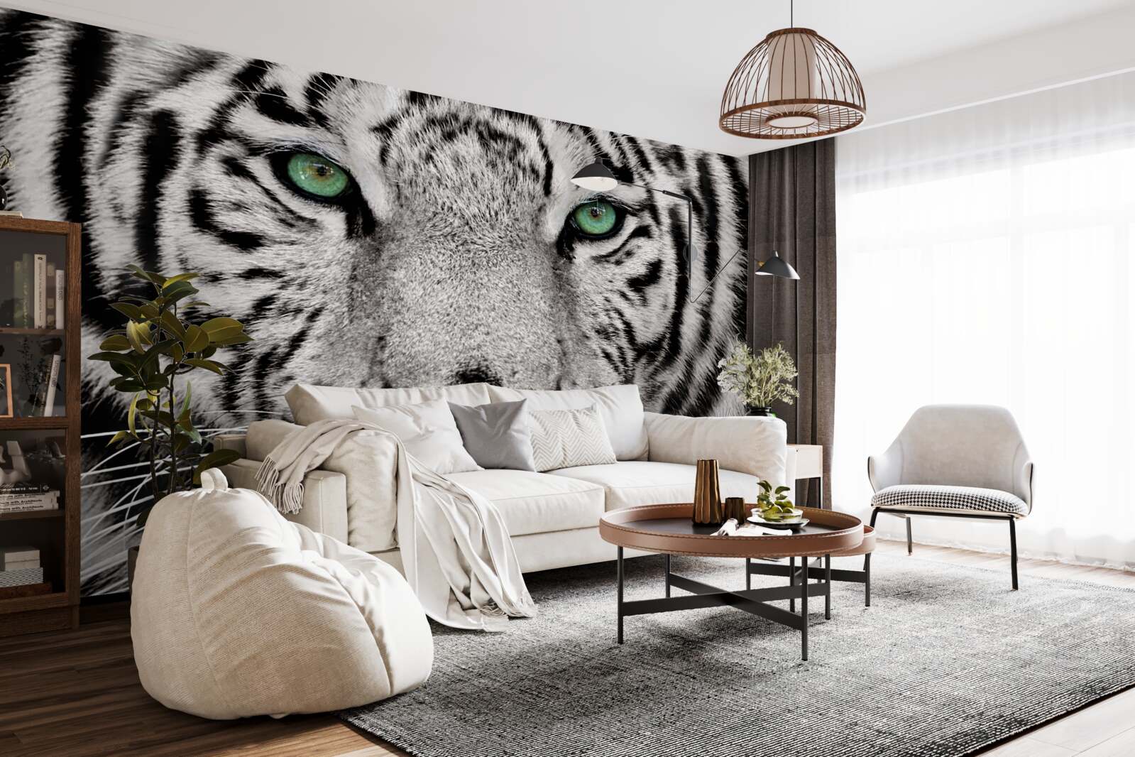 Fotobehang afbeelding van een witte tijger