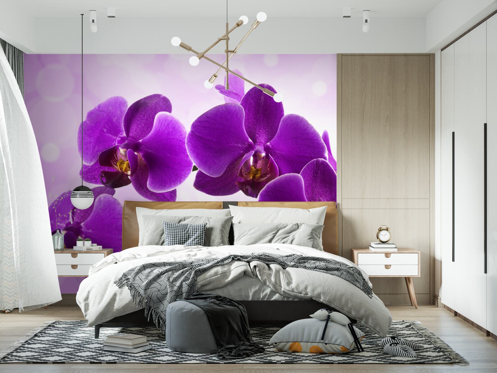 Fotobehang dieppaarse orchidee