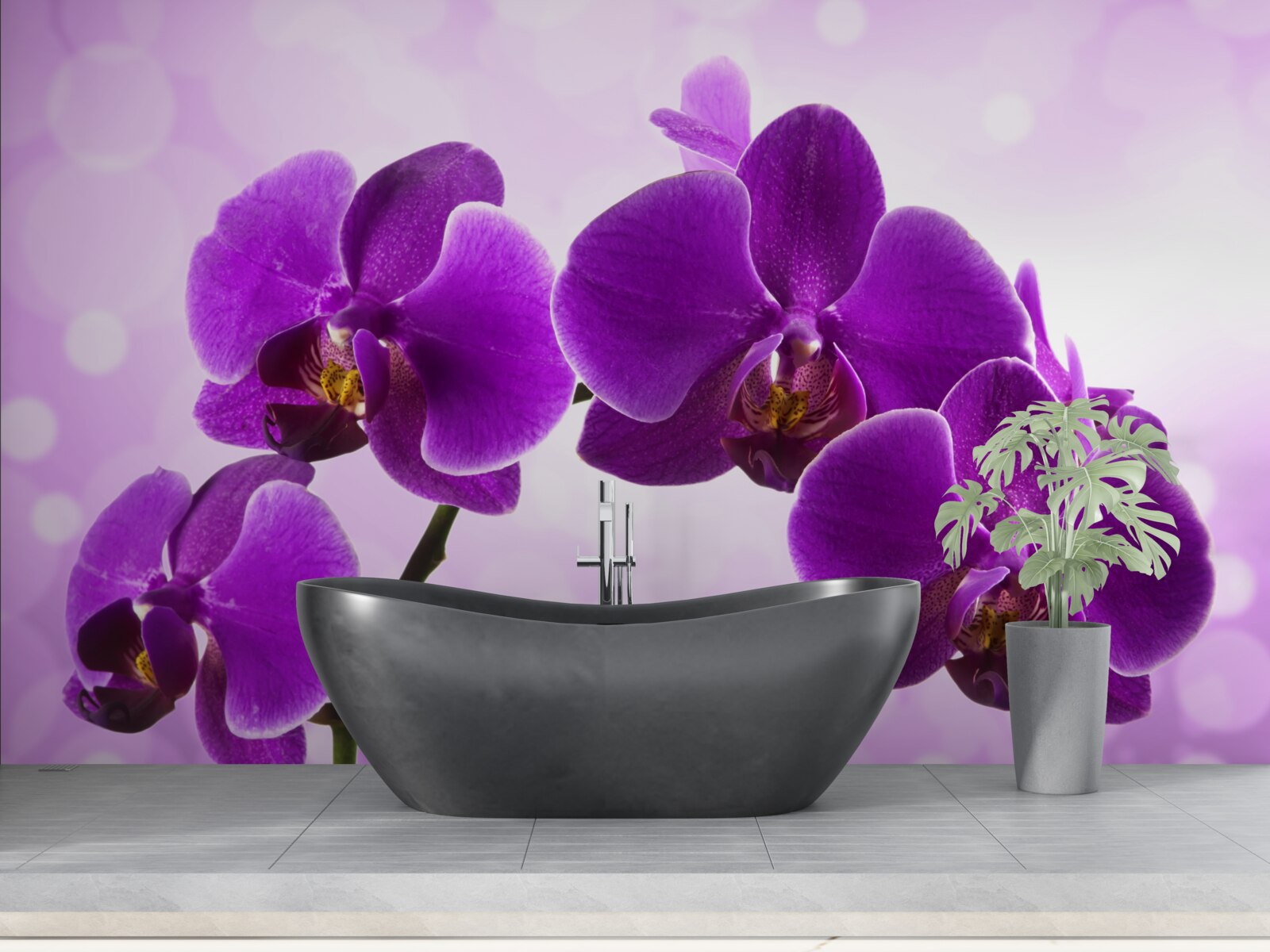 Fotobehang dieppaarse orchidee
