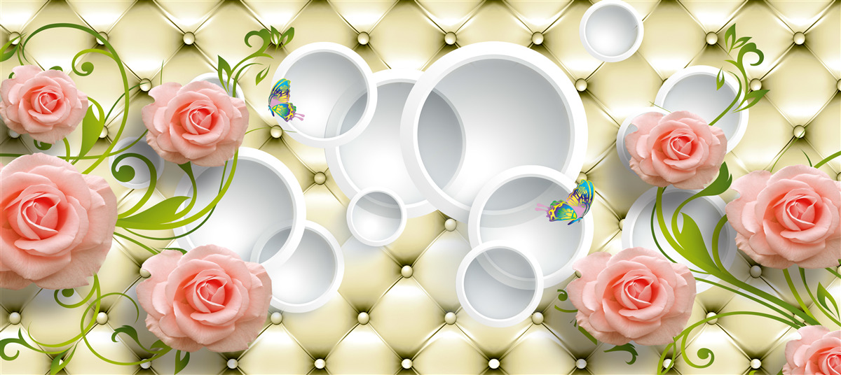 Fotobehang de roze rozenknop is prachtig