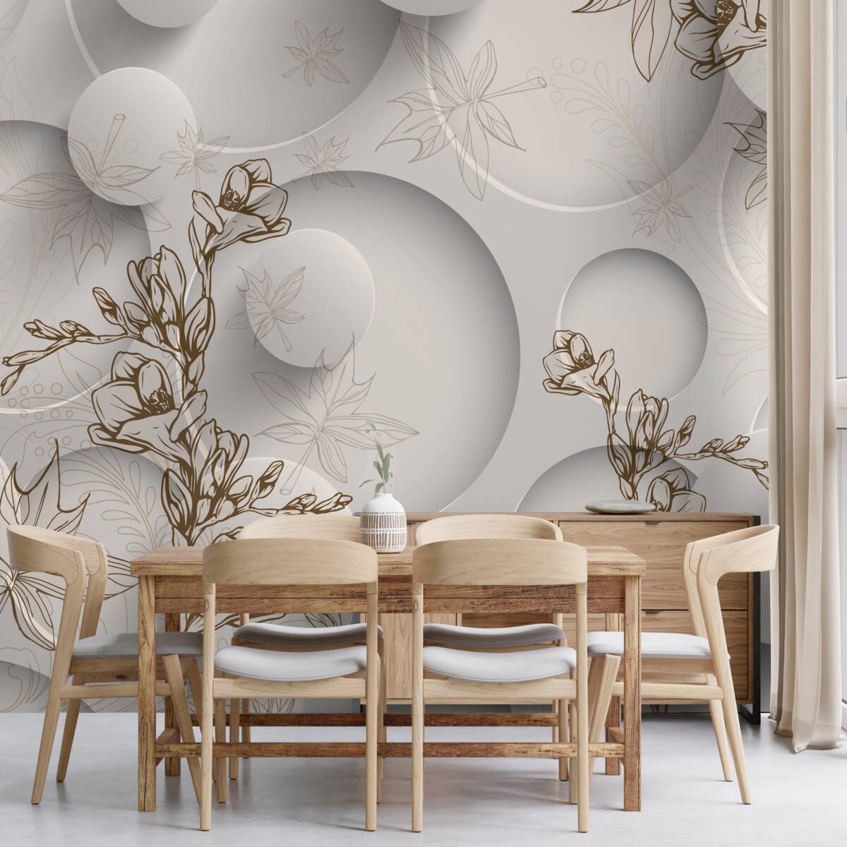 Fotobehang magnolia's zijn wit en rond van vorm