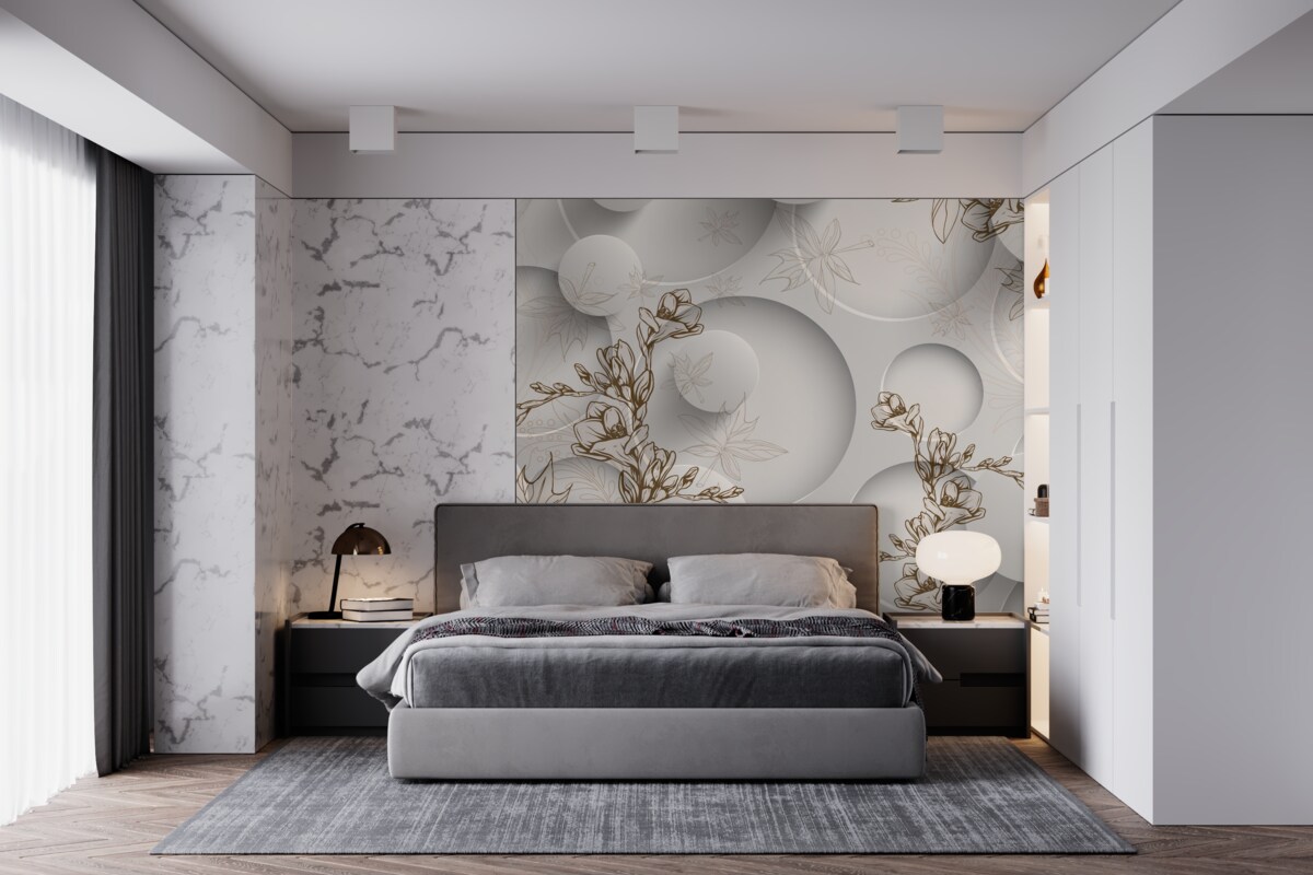 Fotobehang magnolia's zijn wit en rond van vorm