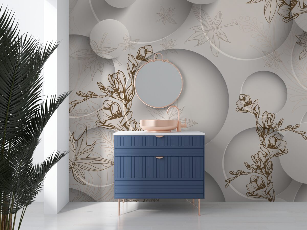 Fotobehang magnolia's zijn wit en rond van vorm