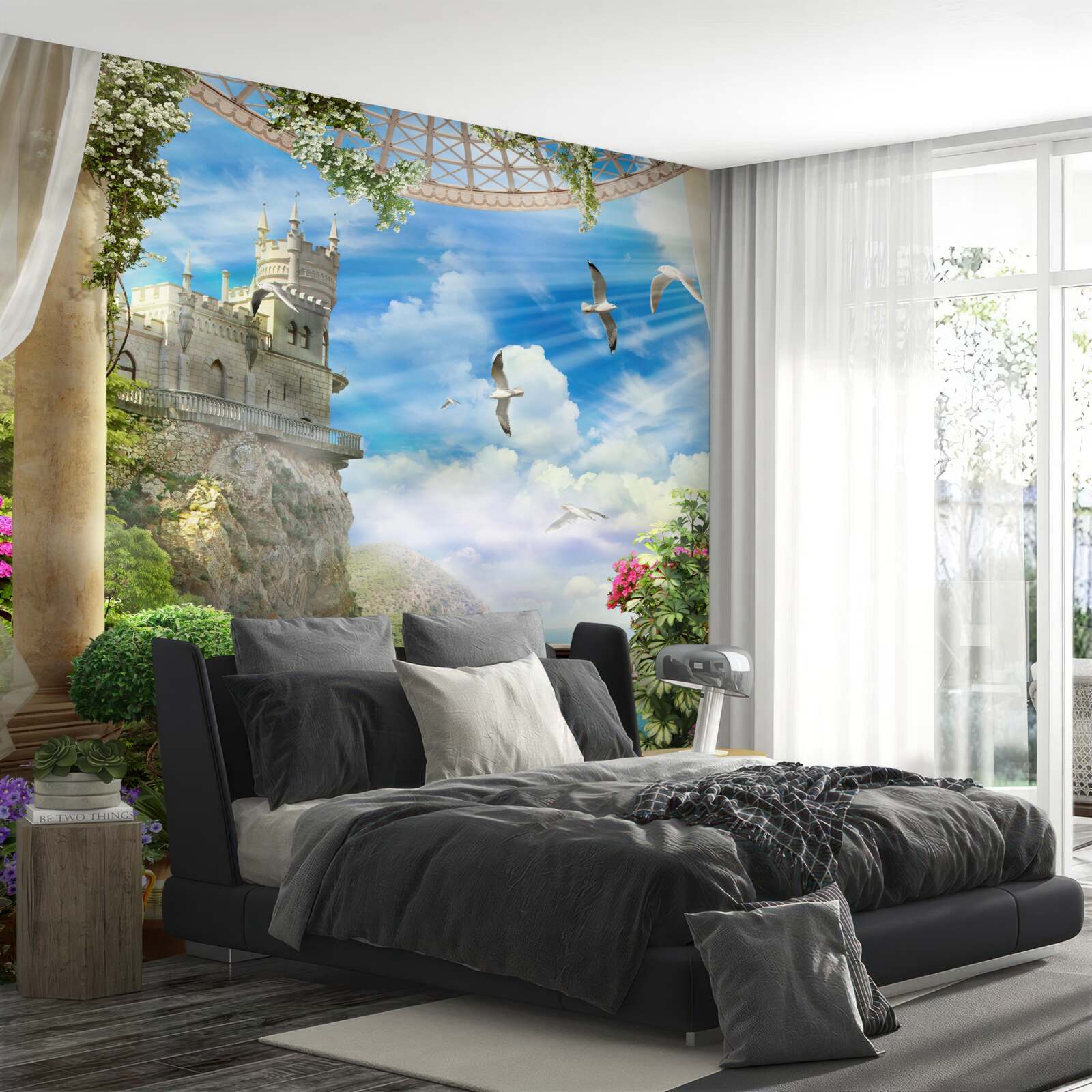 Fotobehang terras met uitzicht op het zwaluwreservaat