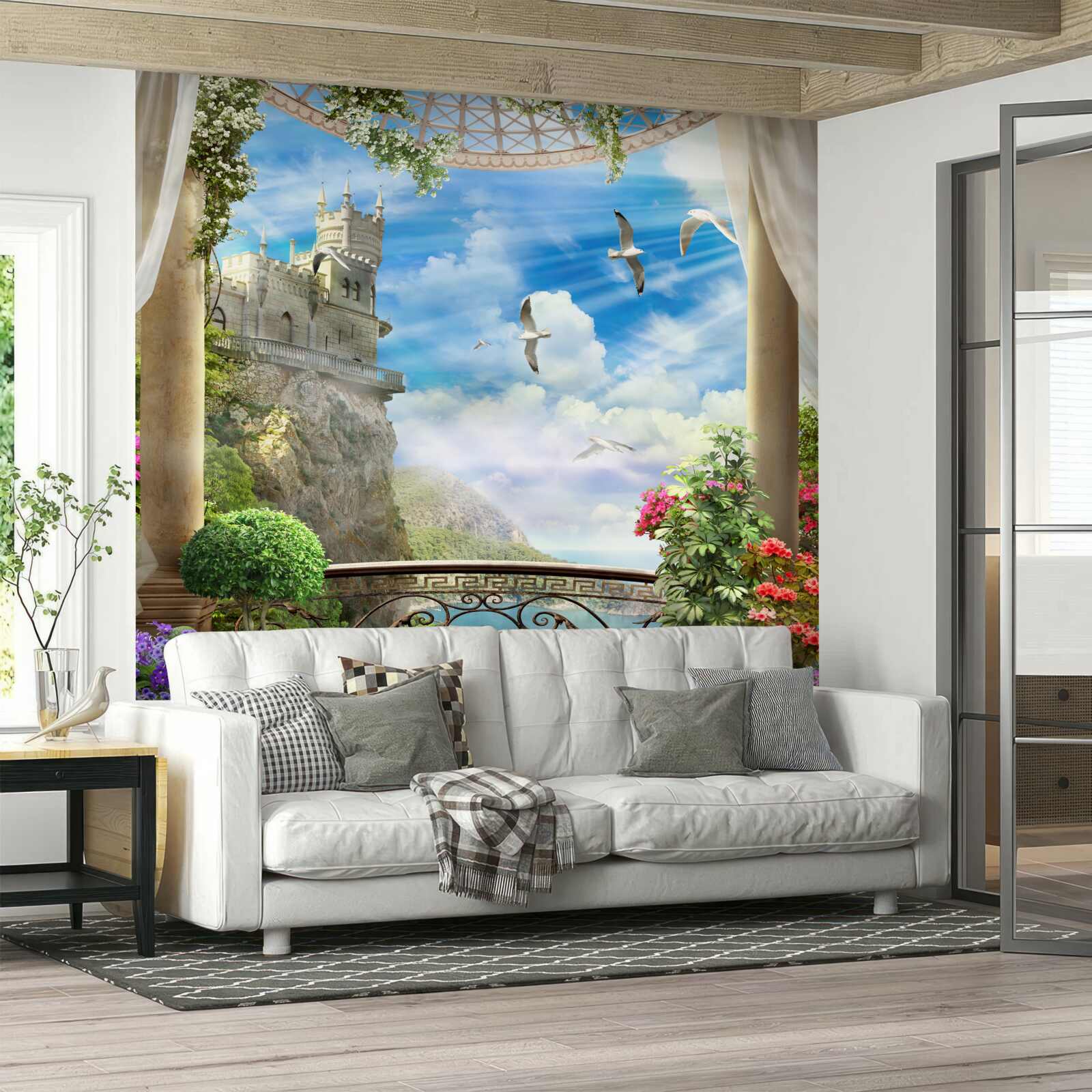 Fotobehang terras met uitzicht op het zwaluwreservaat