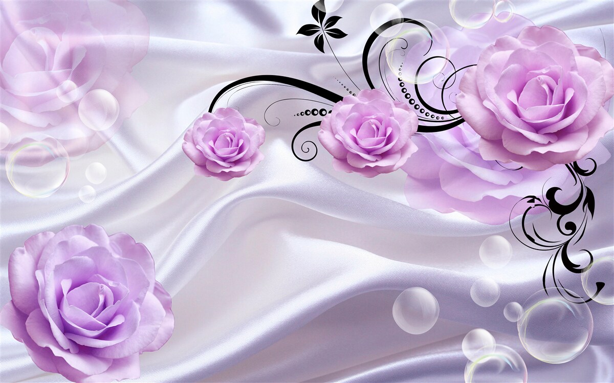 Fotobehang zachte lila rozen