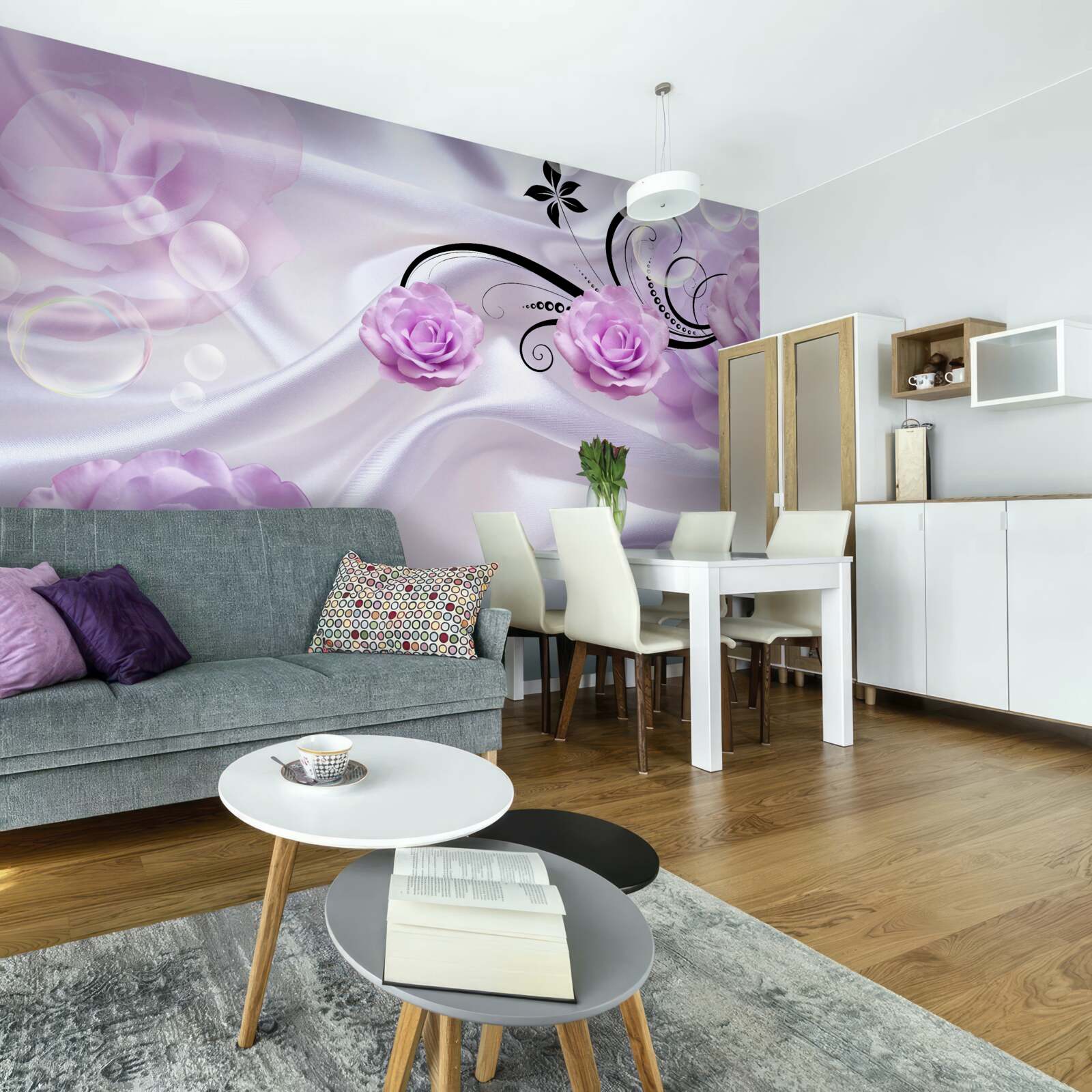 Fotobehang zachte lila rozen