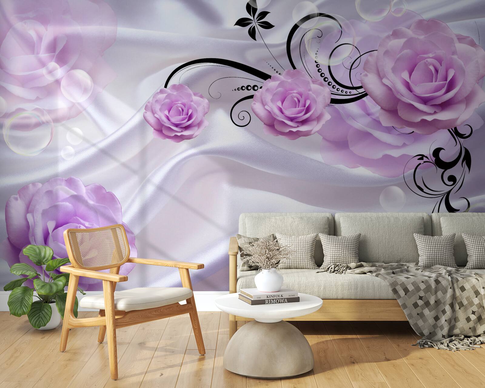 Fotobehang zachte lila rozen