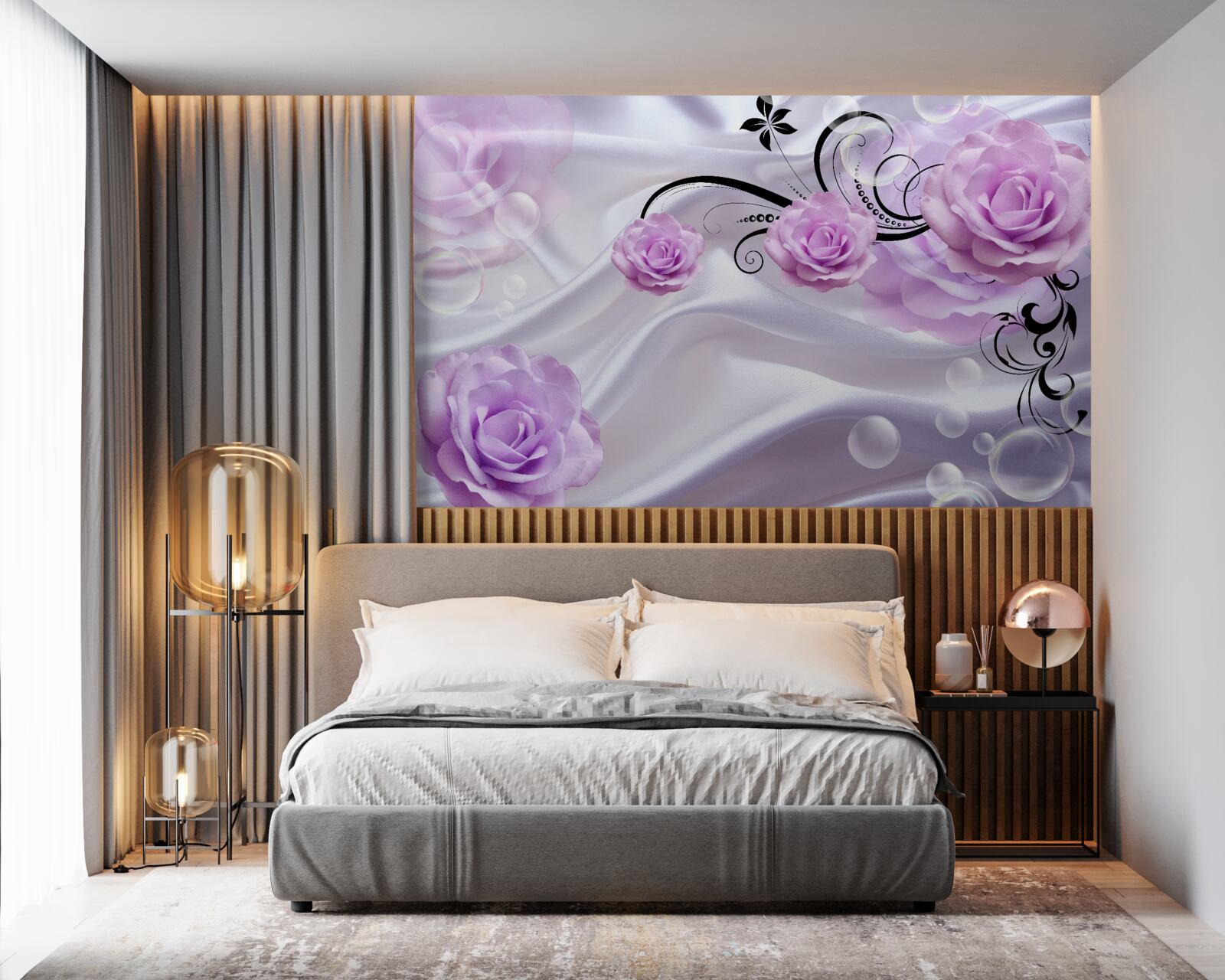 Fotobehang zachte lila rozen