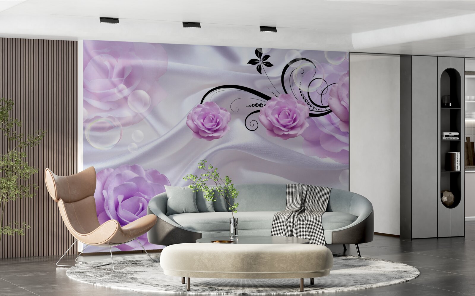 Fotobehang zachte lila rozen