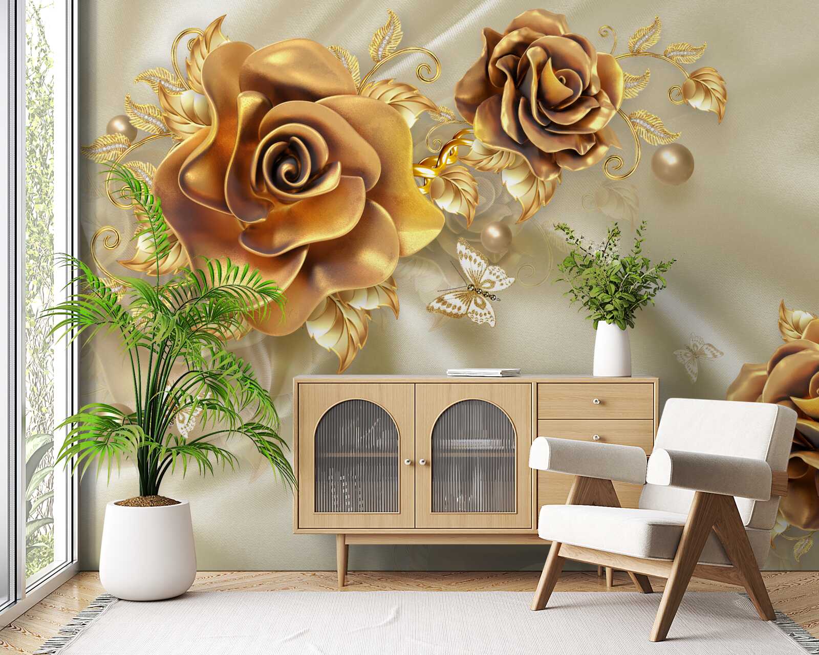 Fotobehang donkerbruine rozen