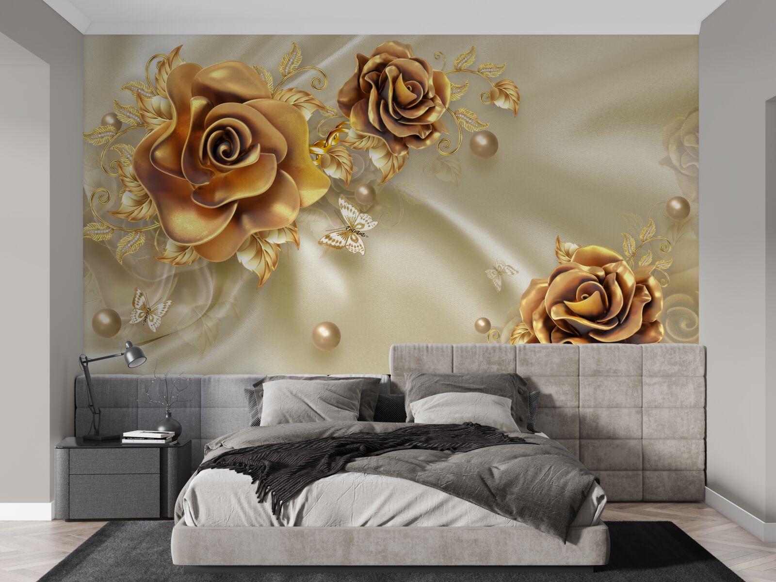 Fotobehang donkerbruine rozen